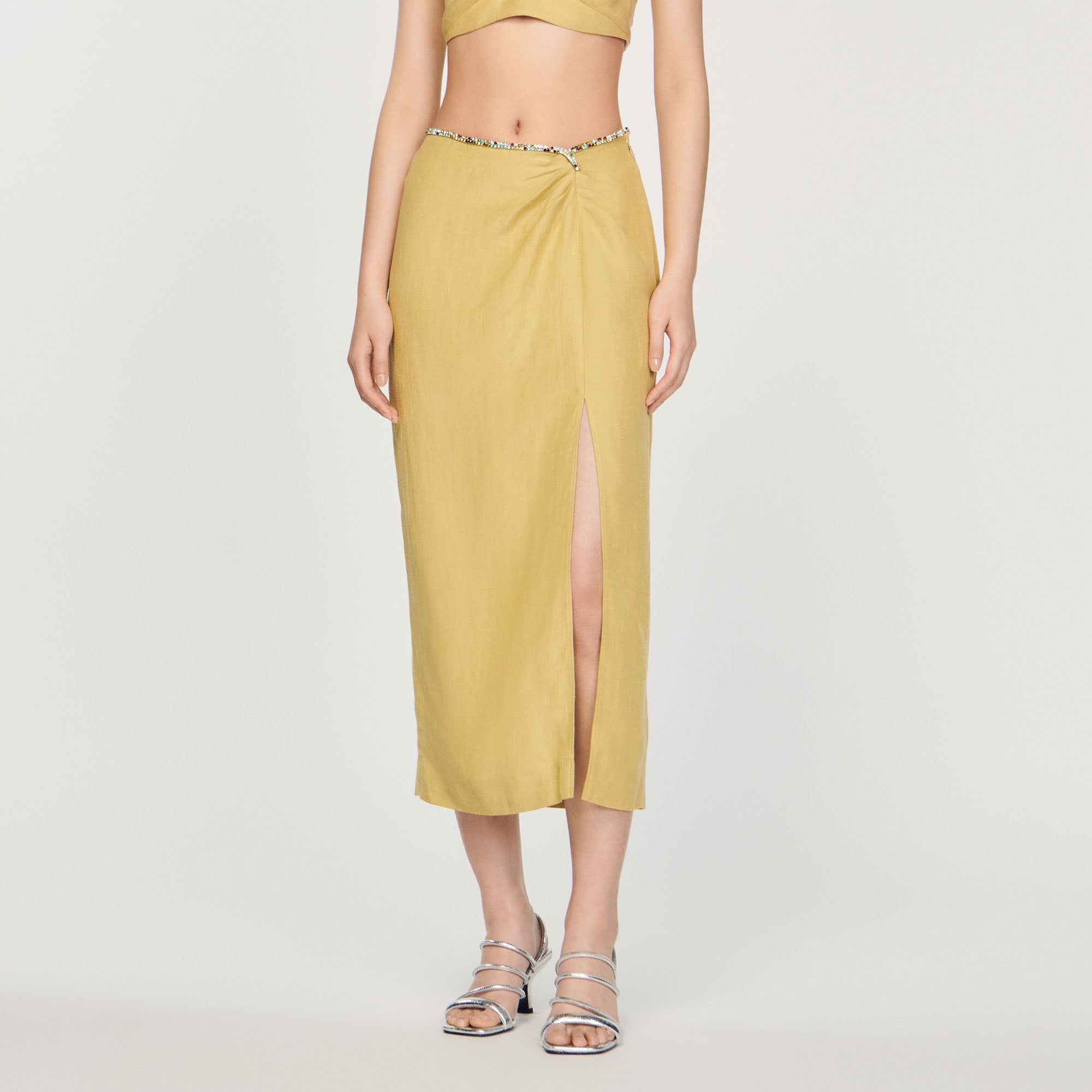 Jupe fendue strassée Sandro seconde main