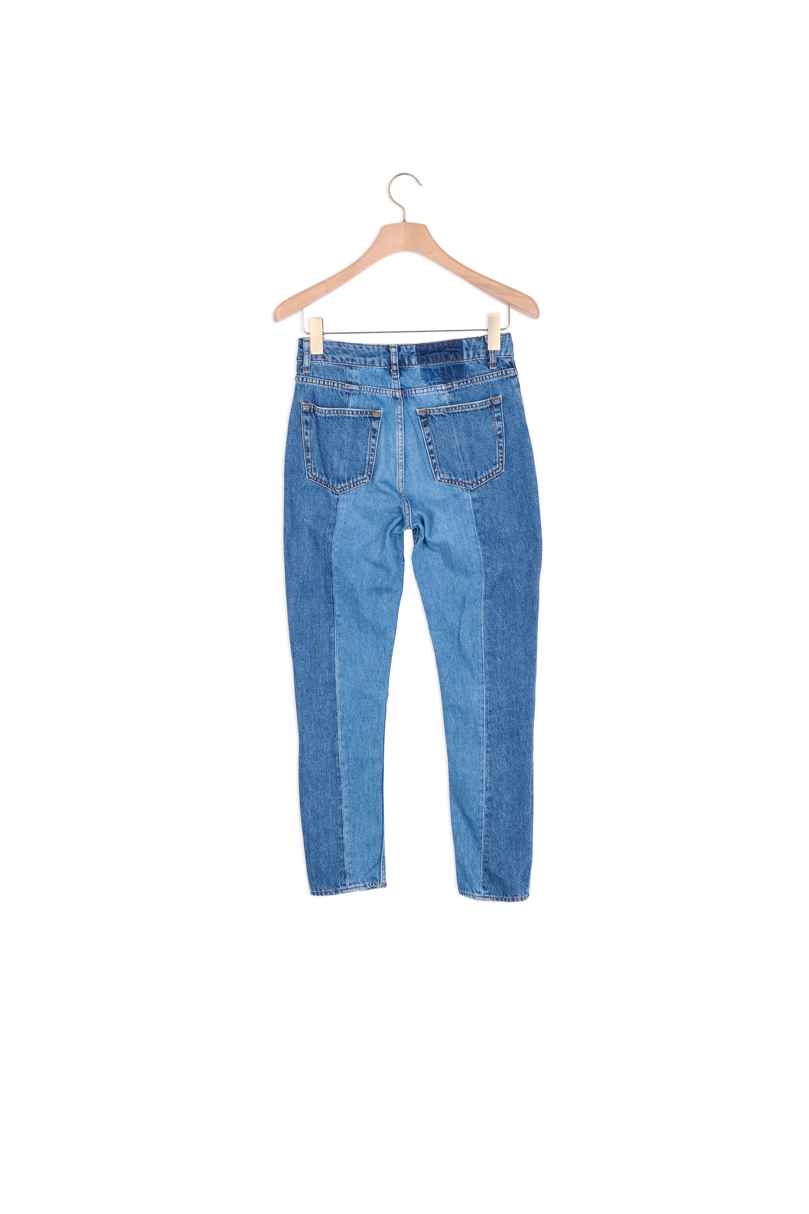 Jean en coton patchwork avec zip Sandro seconde main