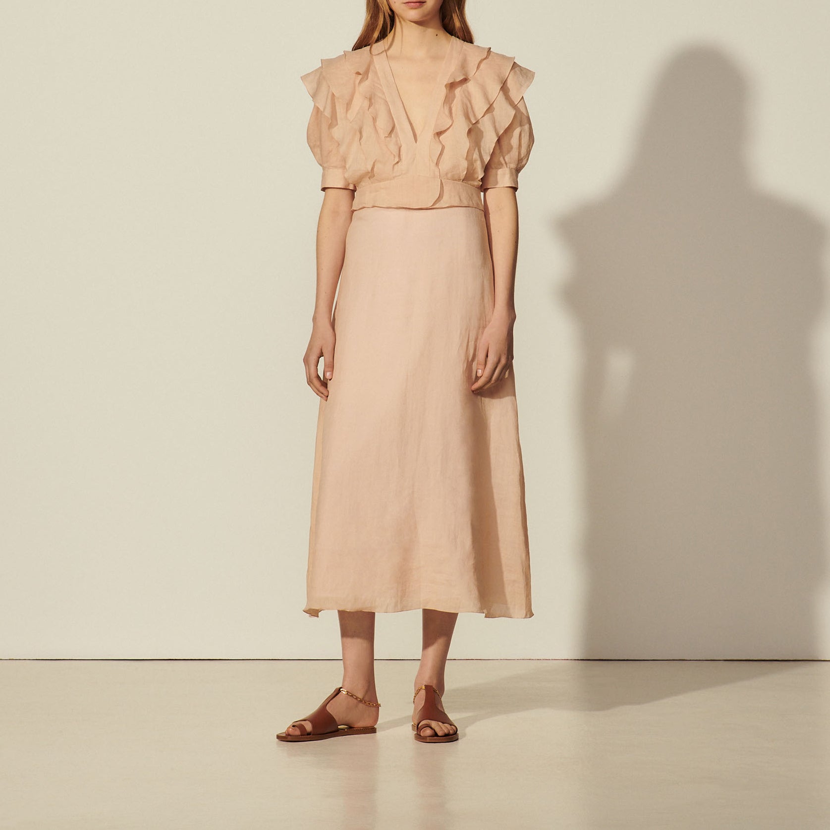 Robe longue à volants Sandro seconde main