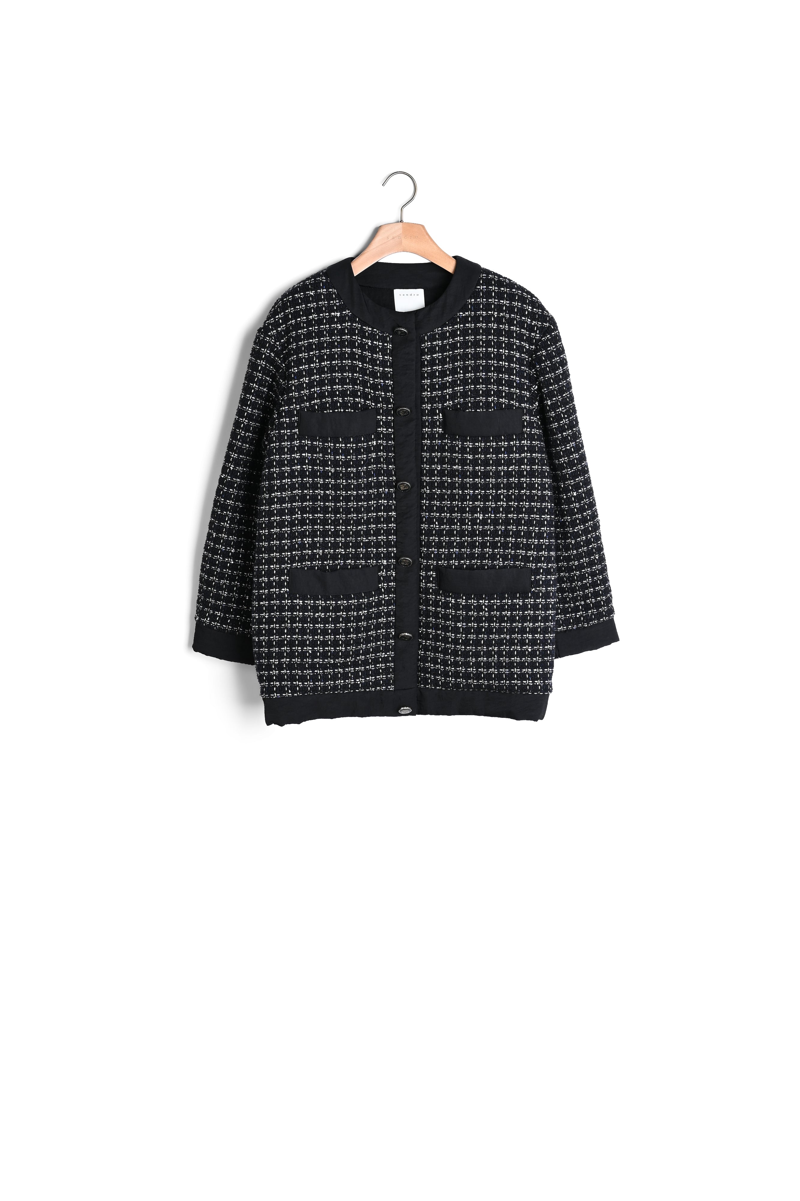 Blouson over size en tweed matelassé Sandro seconde main