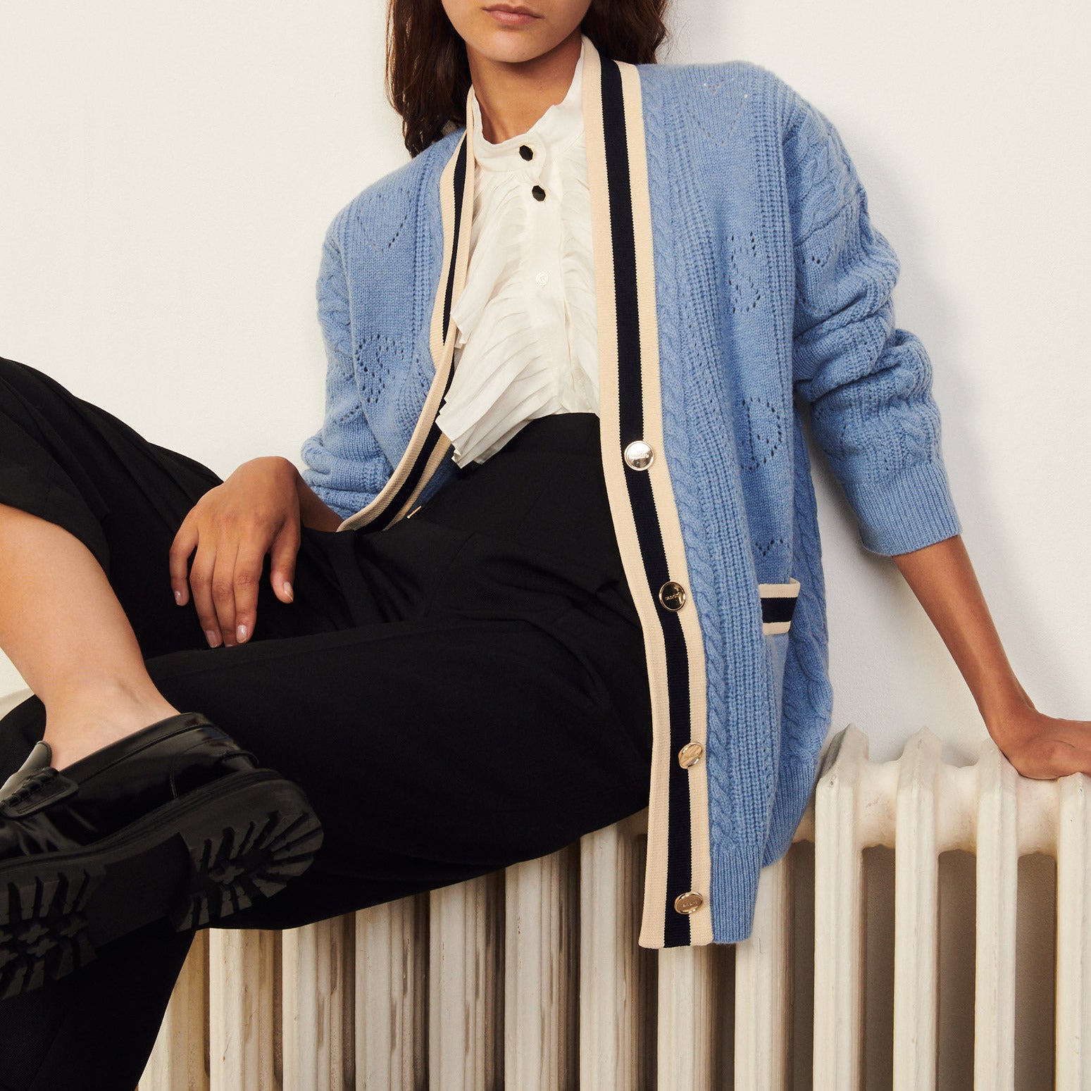 Cardi coat long en Maille Sandro seconde main