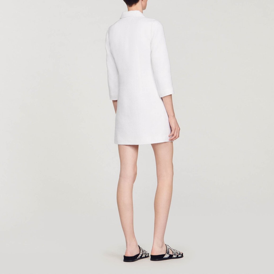 Robe courte en tweed à manches longues Sandro seconde main