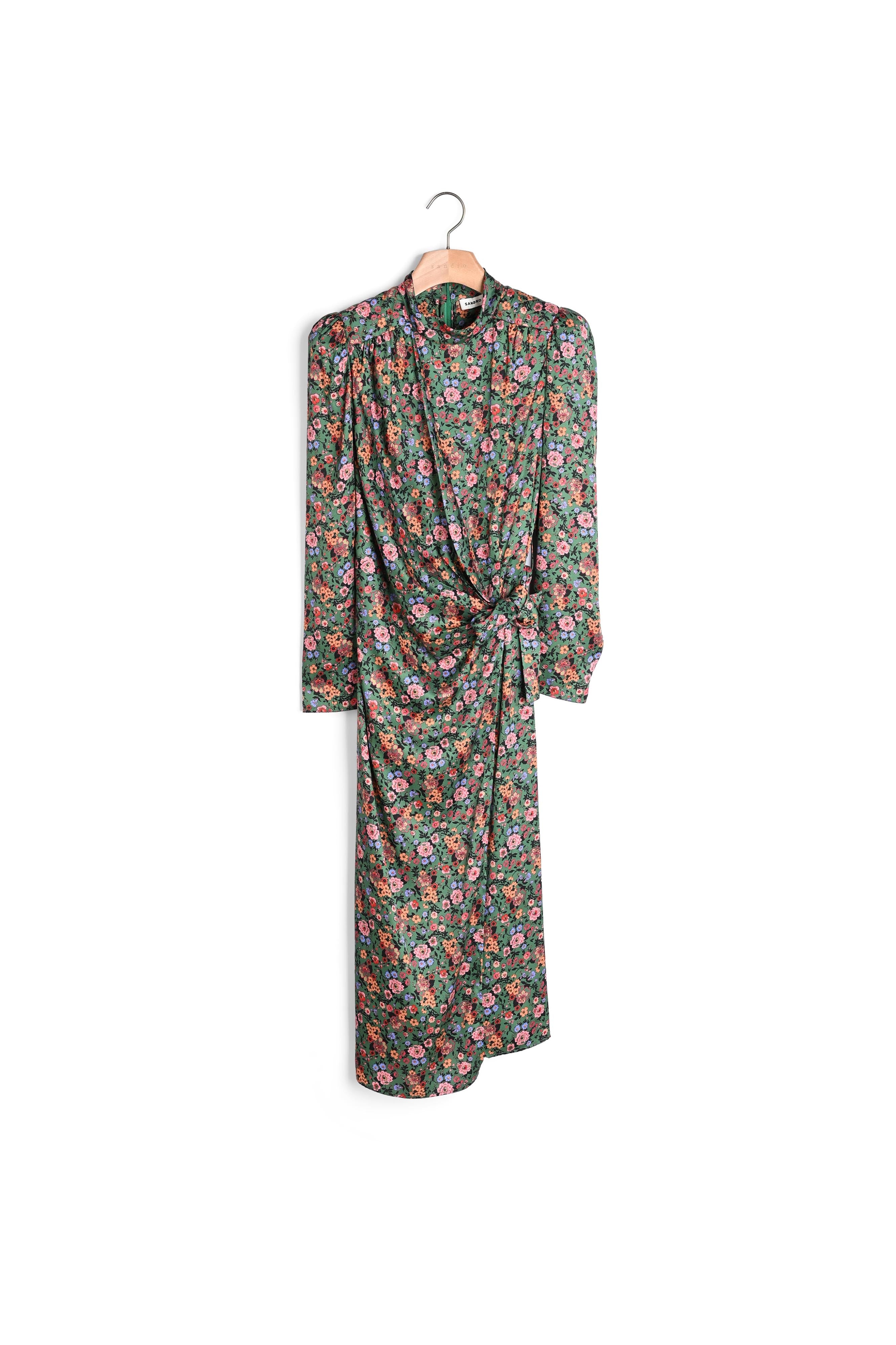 Robe mi-longue à imprimé Fleurs Sandro seconde main