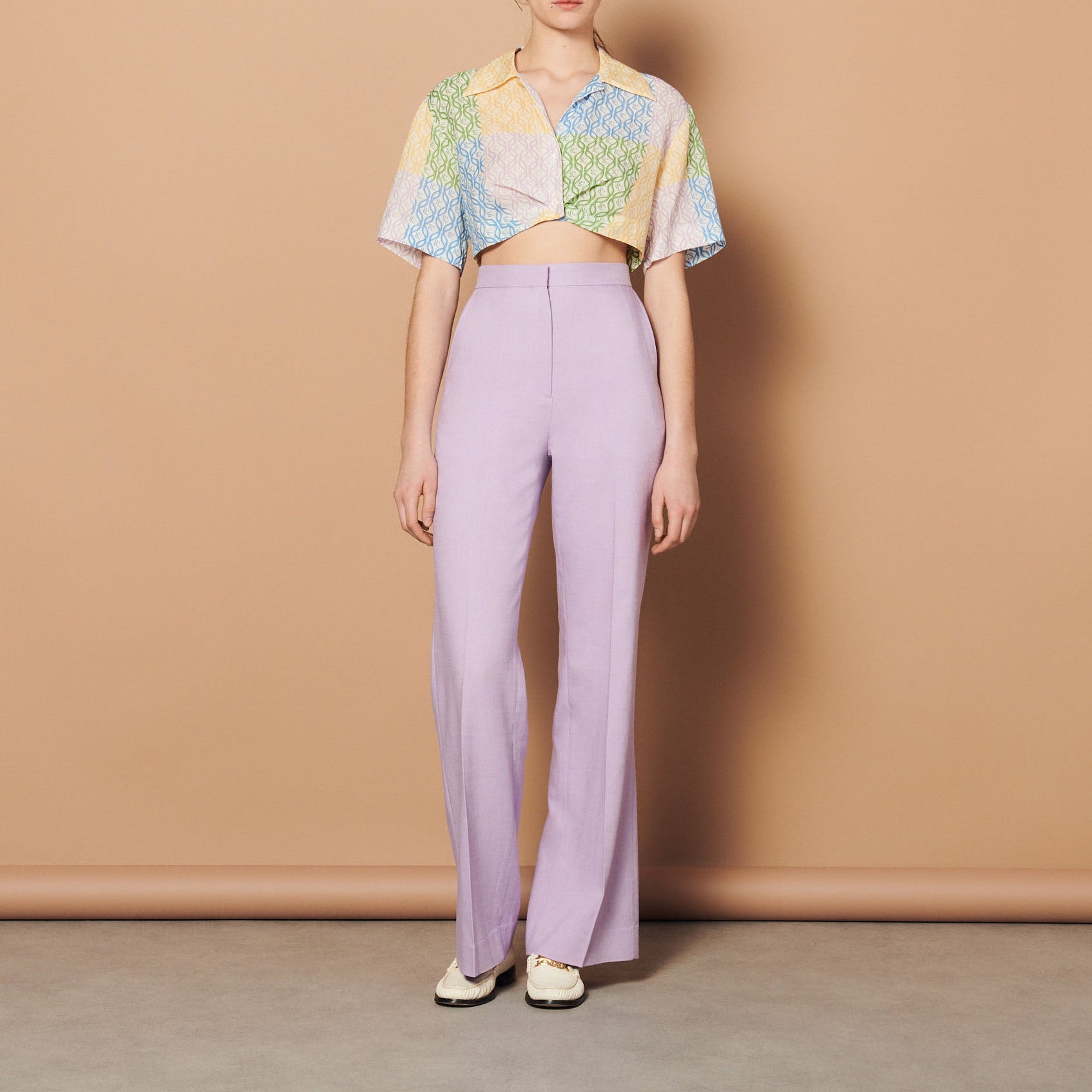 Chemise courte imprimé patchwork Sandro seconde main