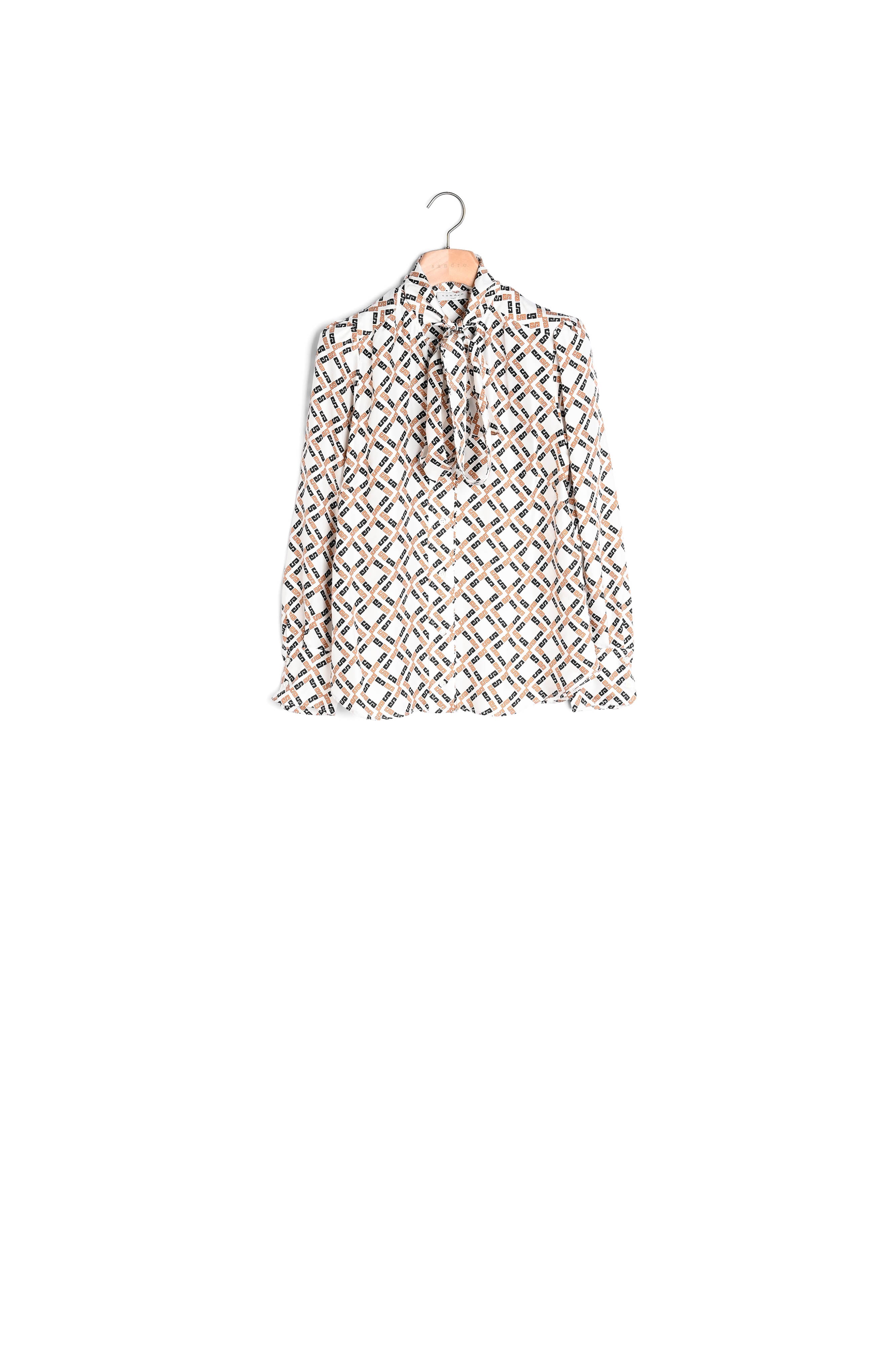 Chemise imprimée en twill de soie Sandro seconde main