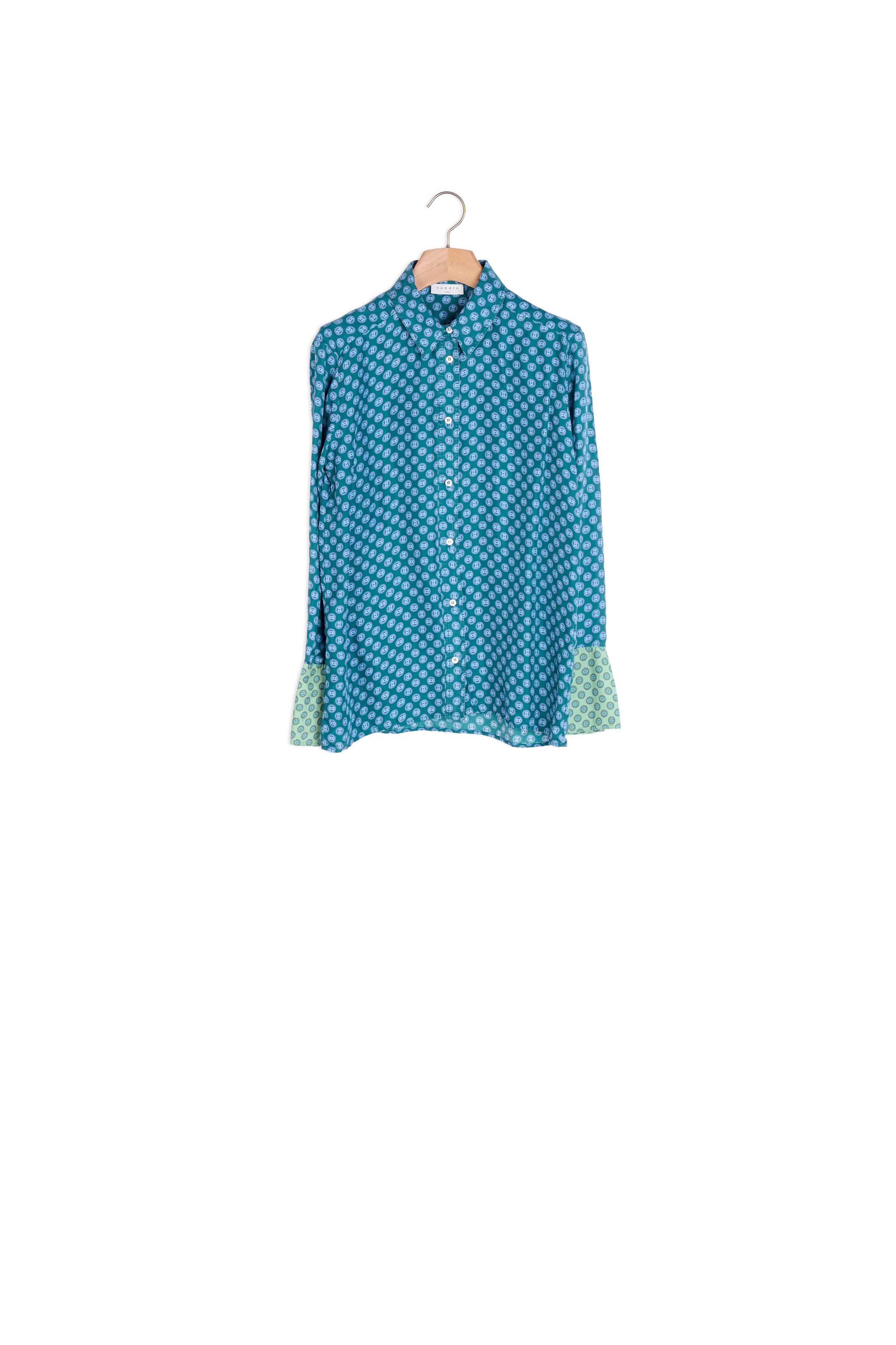 Chemise en soie imprimée Sandro seconde main