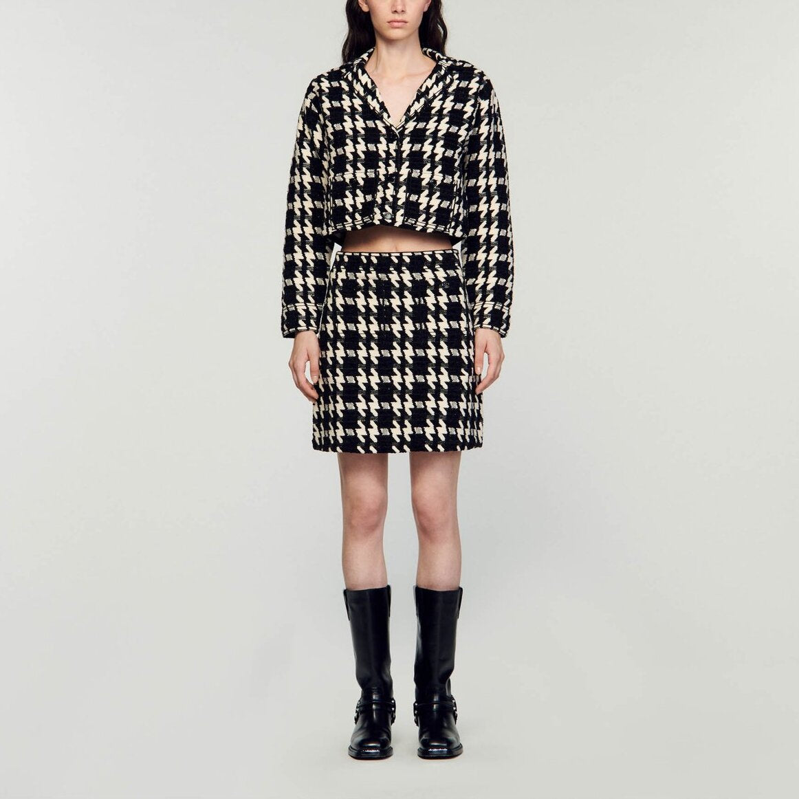 Jupe courte pied-de-poule Sandro seconde main