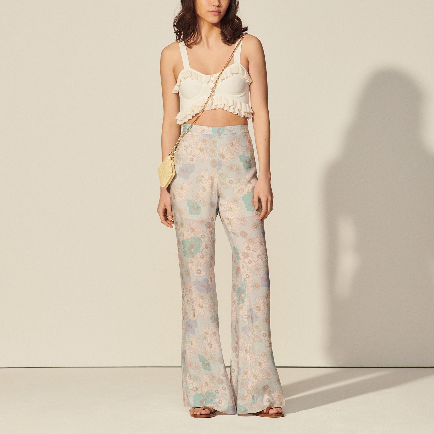 Pantalon fluide imprimé Sandro seconde main