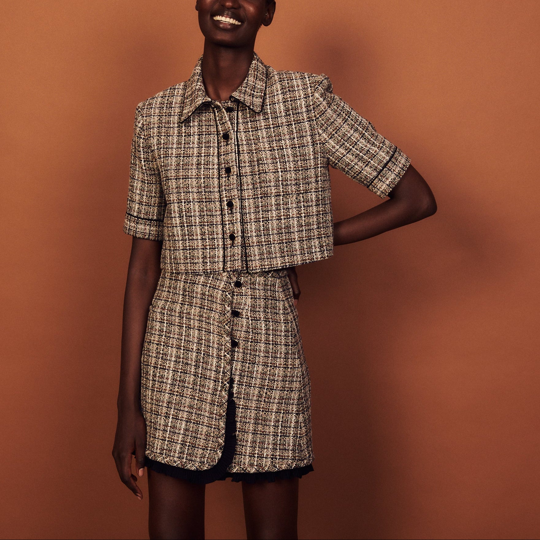 Veste courte en tweed Sandro seconde main