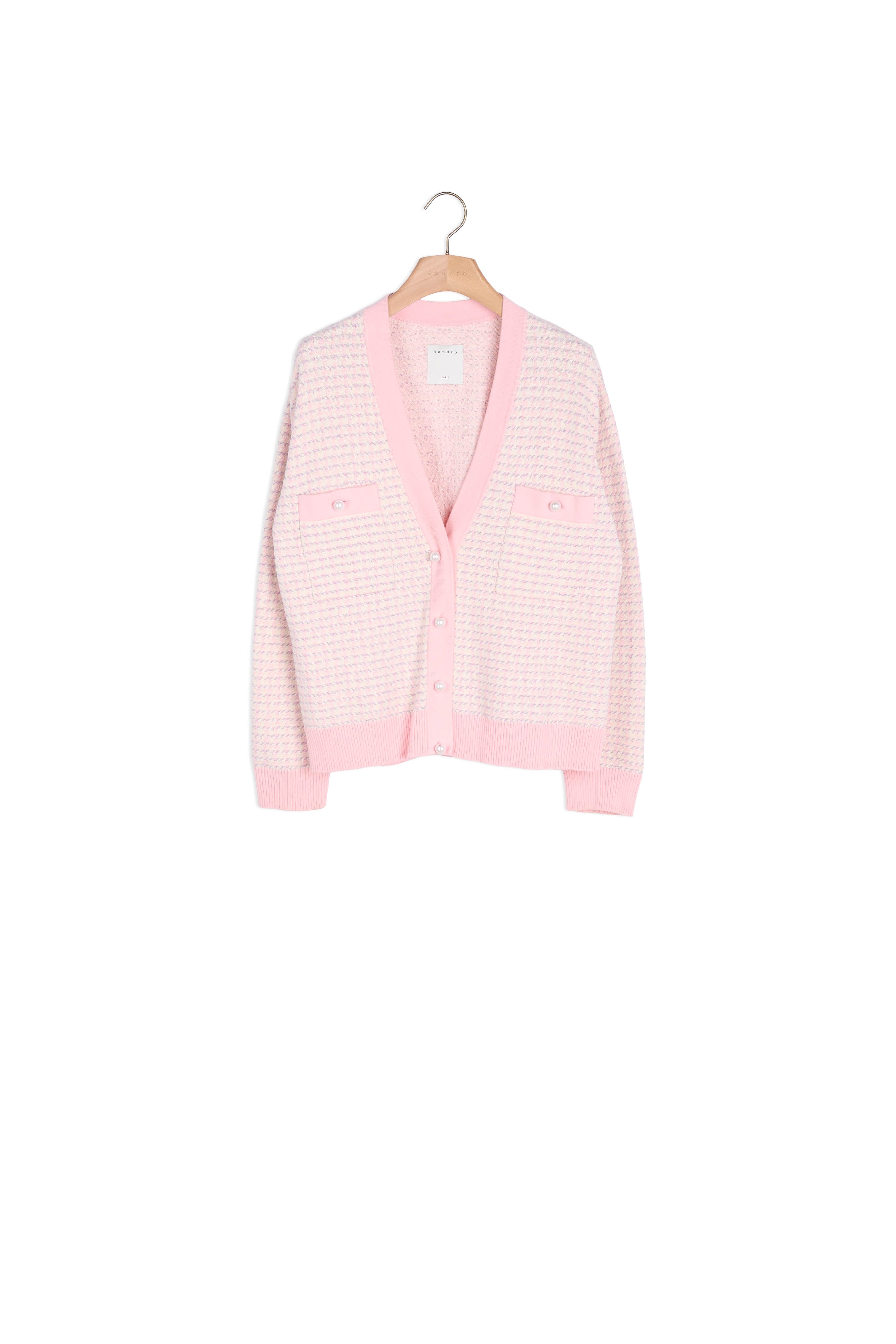 Cardi coat court en tweed fantaisie Sandro seconde main