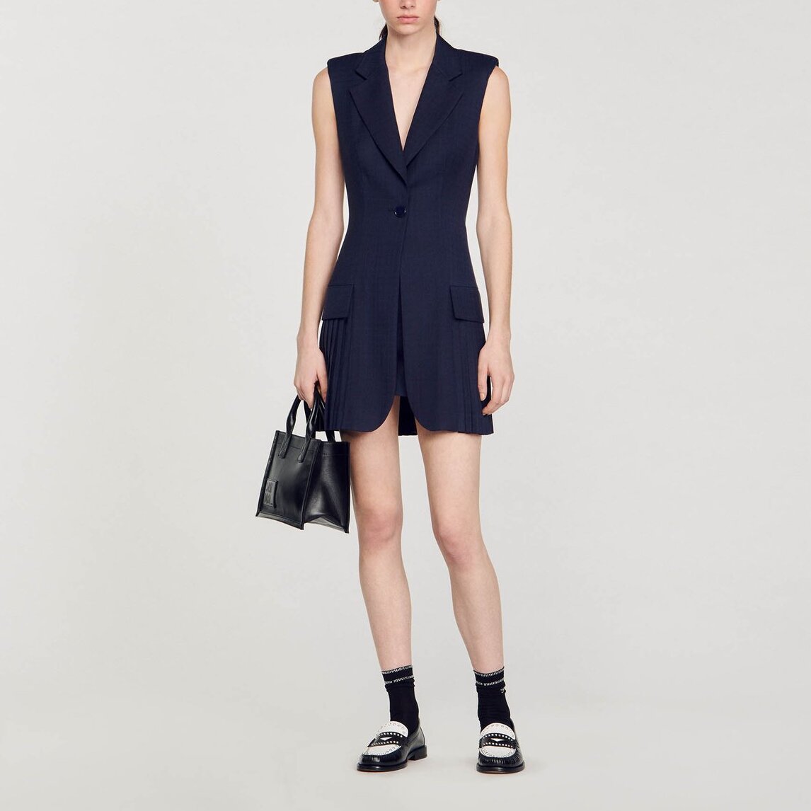 Robe courte tailleur plissée Sandro seconde main