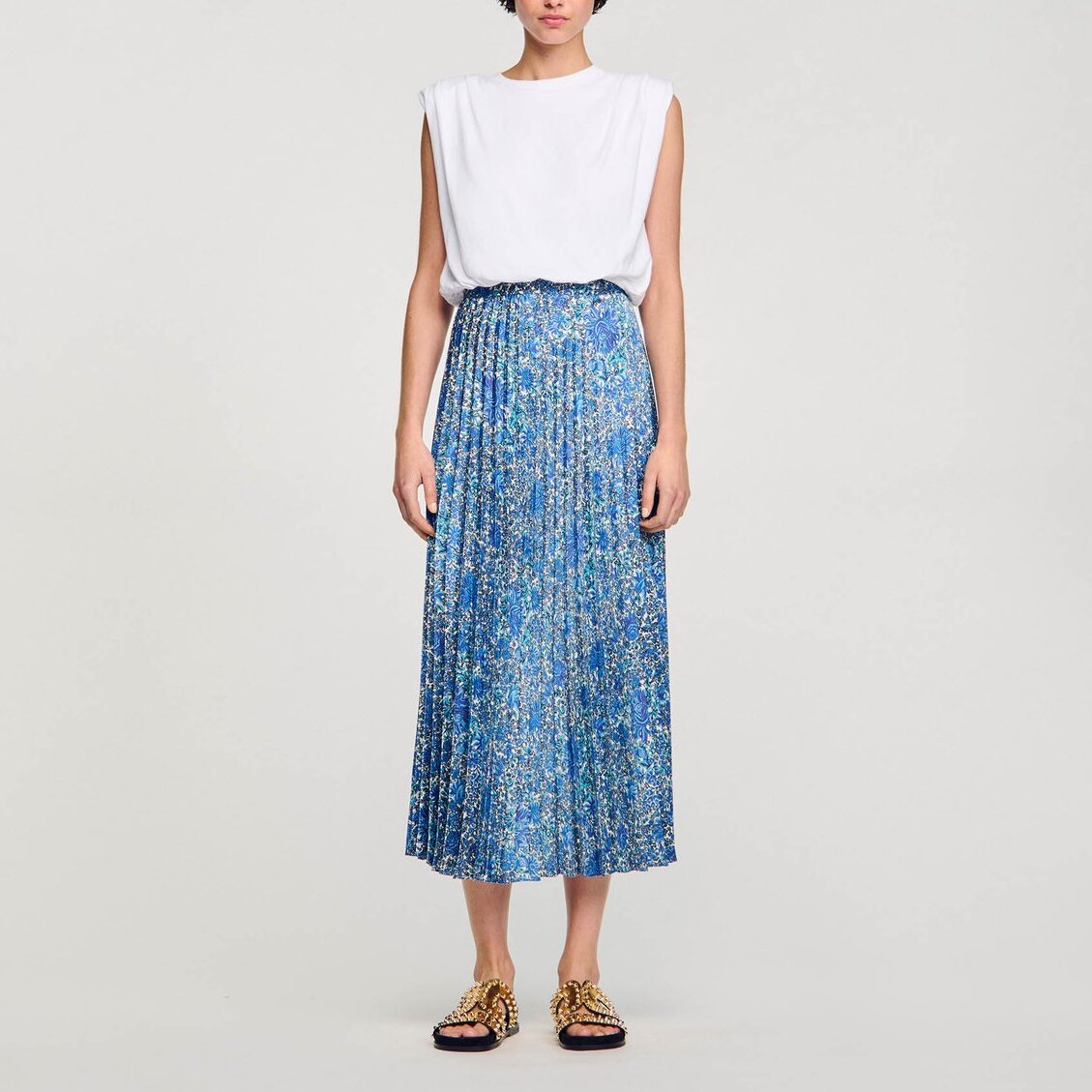 Jupe longue fluide à imprimé fleuri Sandro seconde main