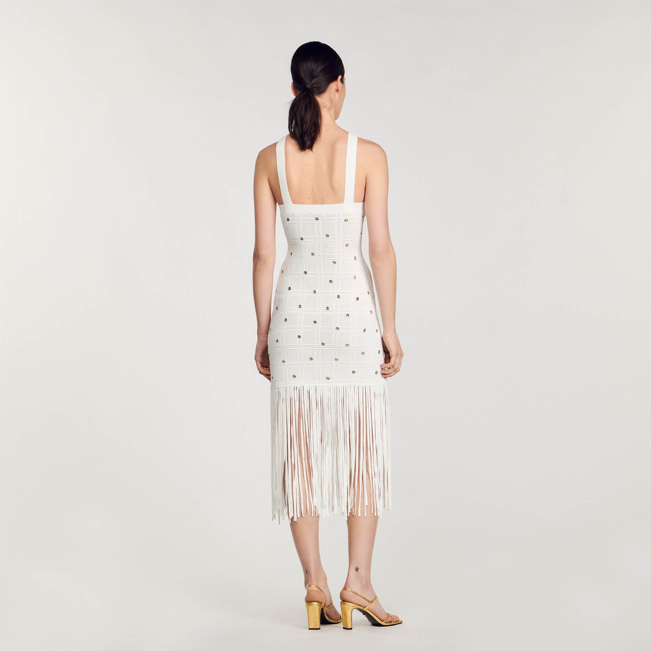 Robe midi à franges Sandro seconde main