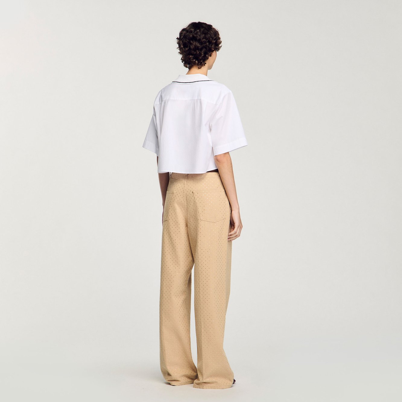 Chemise à col en crochet Sandro seconde main