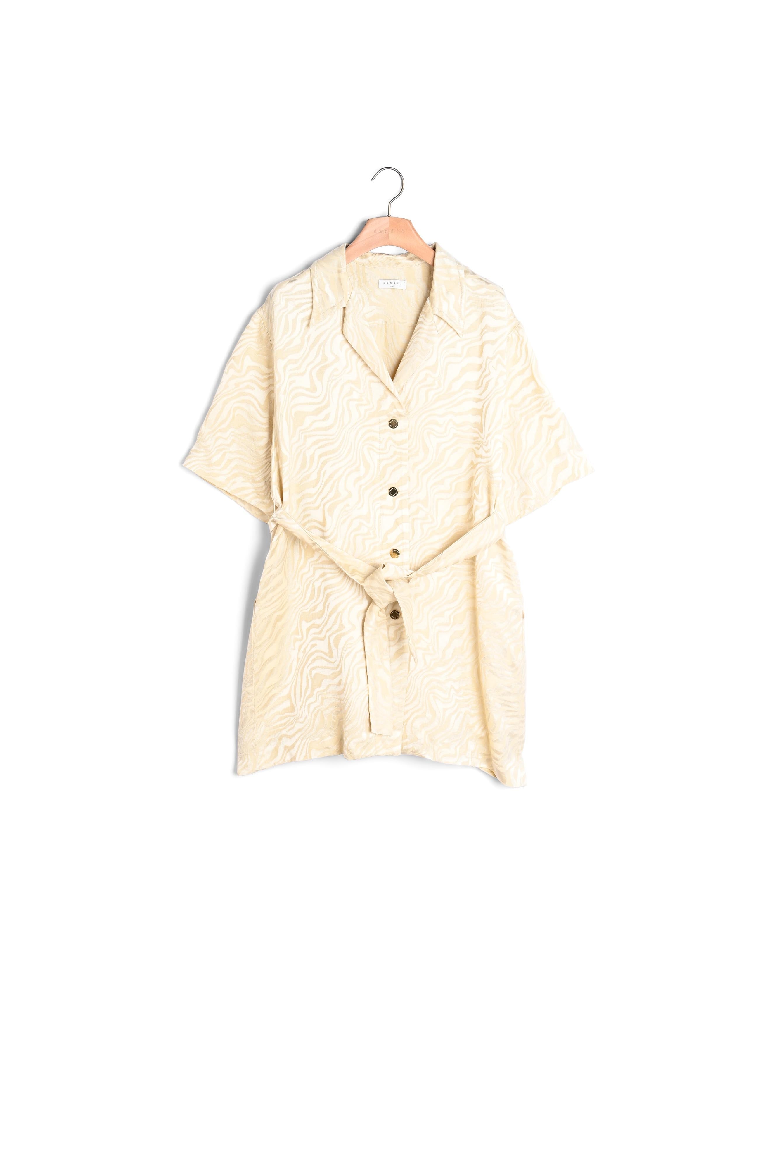 Robe Chemise ceinturée en jacquard Sandro seconde main