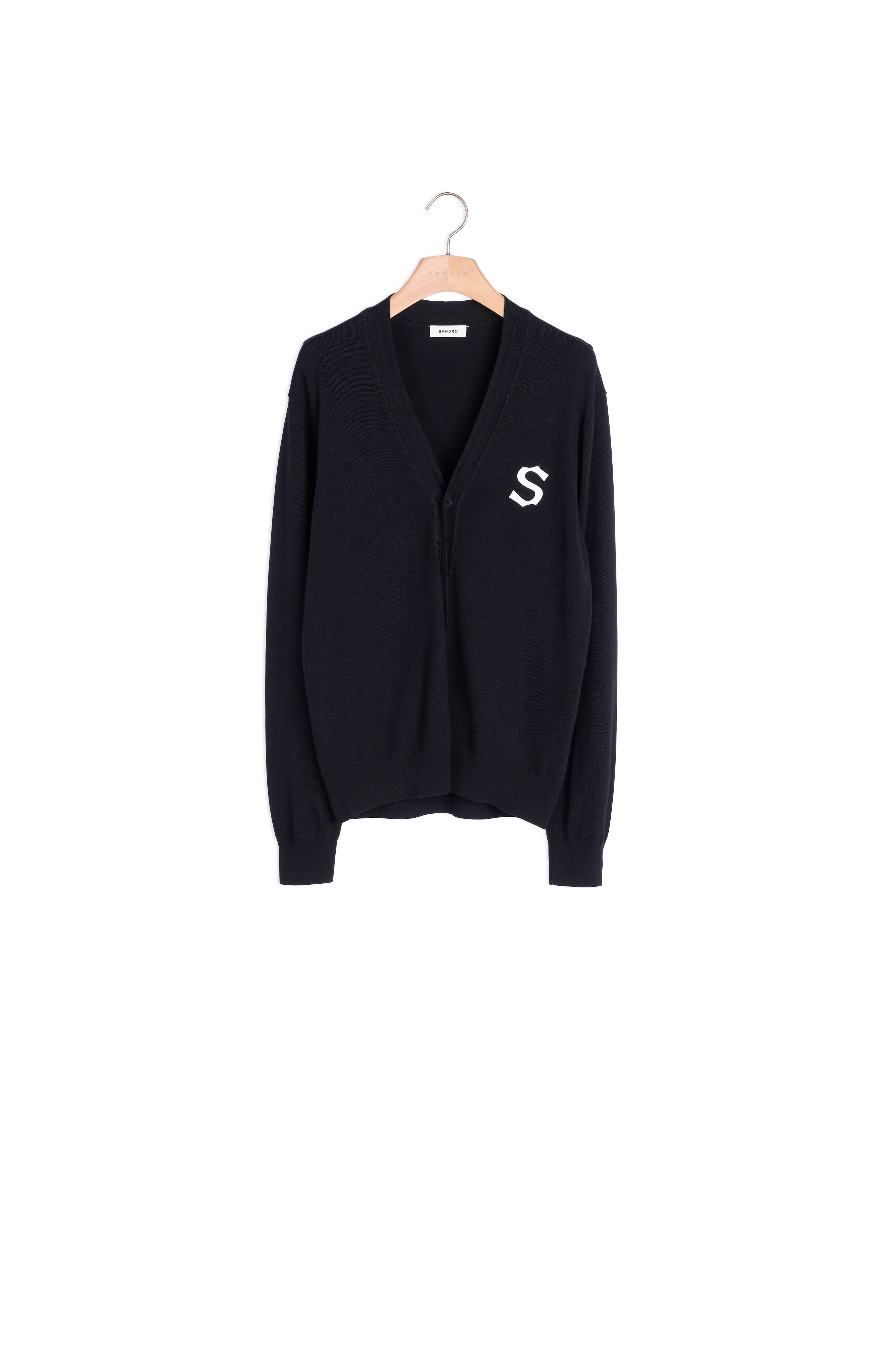 Cardigan en laine patch S Sandro seconde main