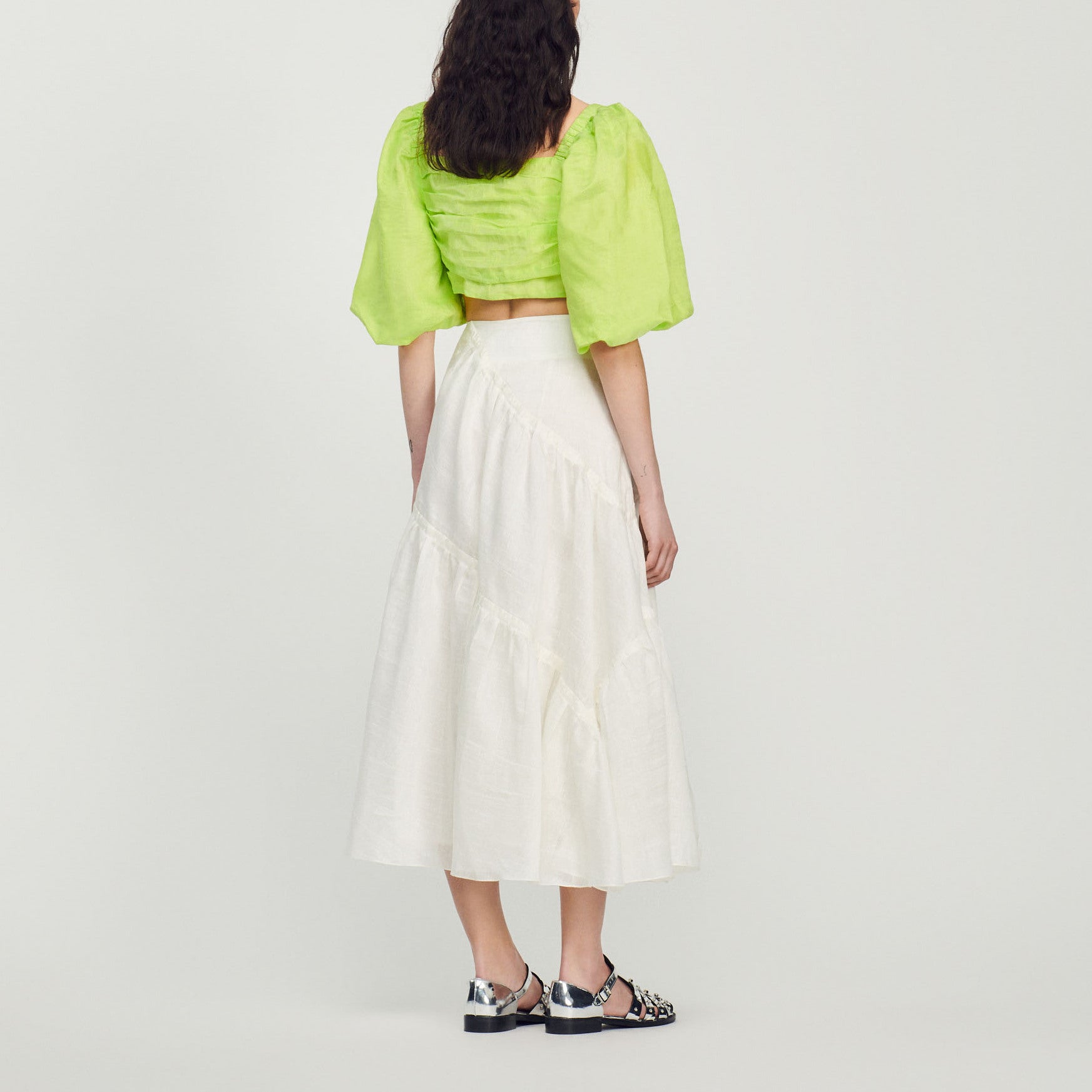 Jupe longue à volants Sandro seconde main