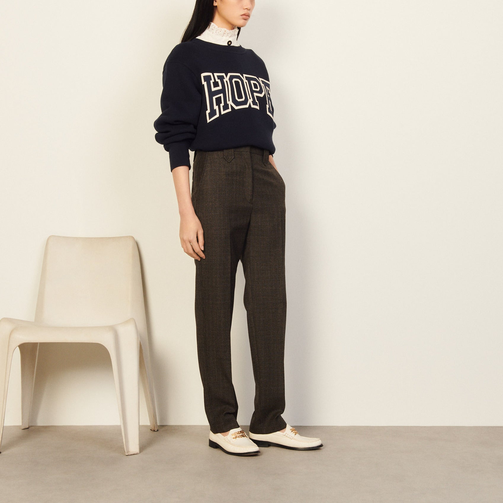 Pantalon Beige / Bleu Sandro seconde main