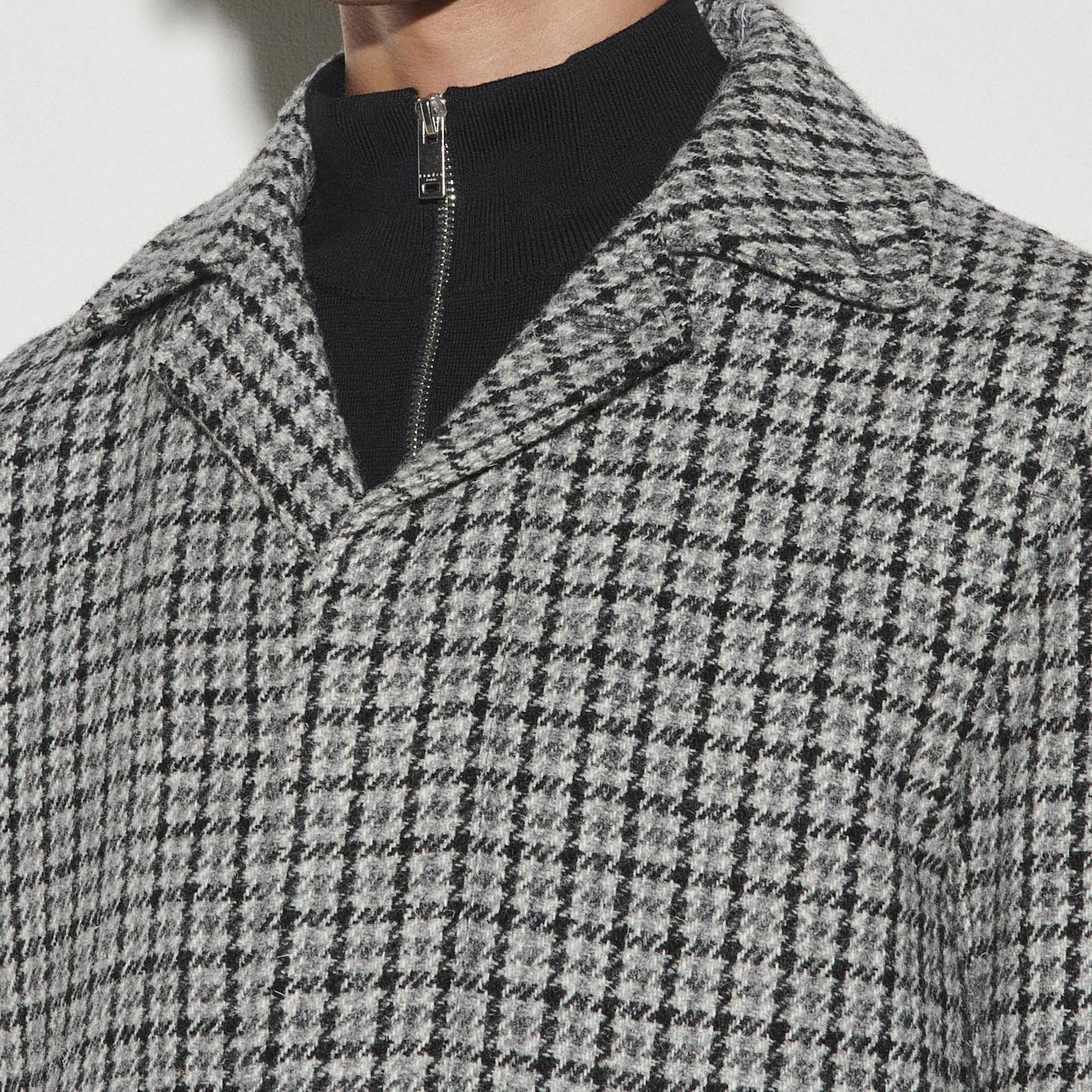 Manteau à carreaux en laine Sandro seconde main