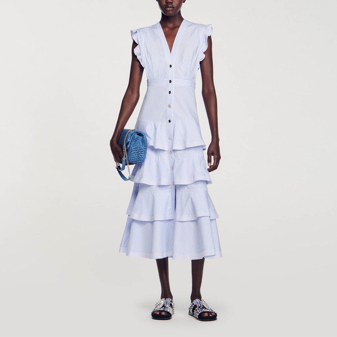 Robe longue à volants Sandro seconde main