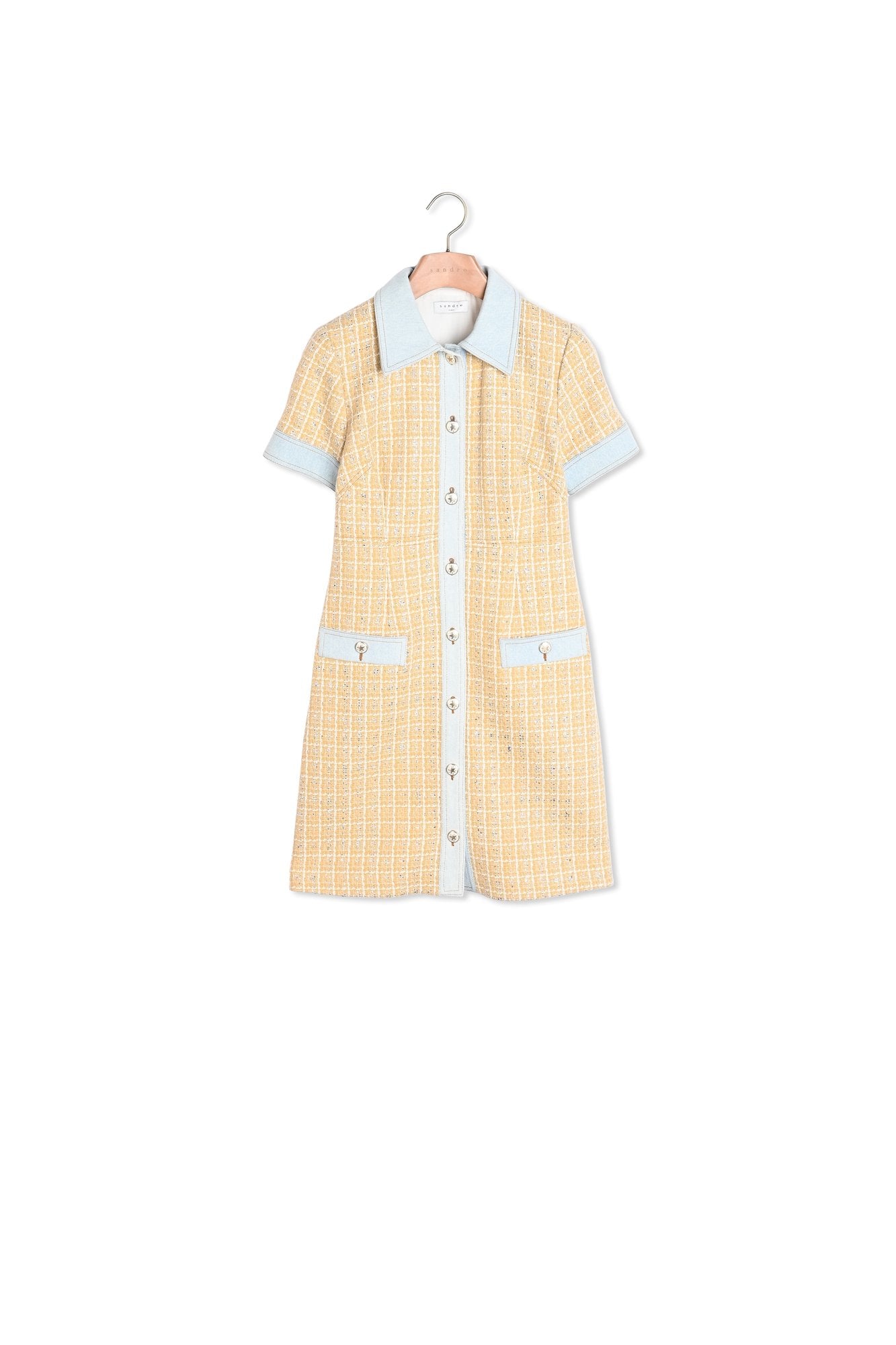 Robe en tweed fantaisie et Jean Sandro seconde main