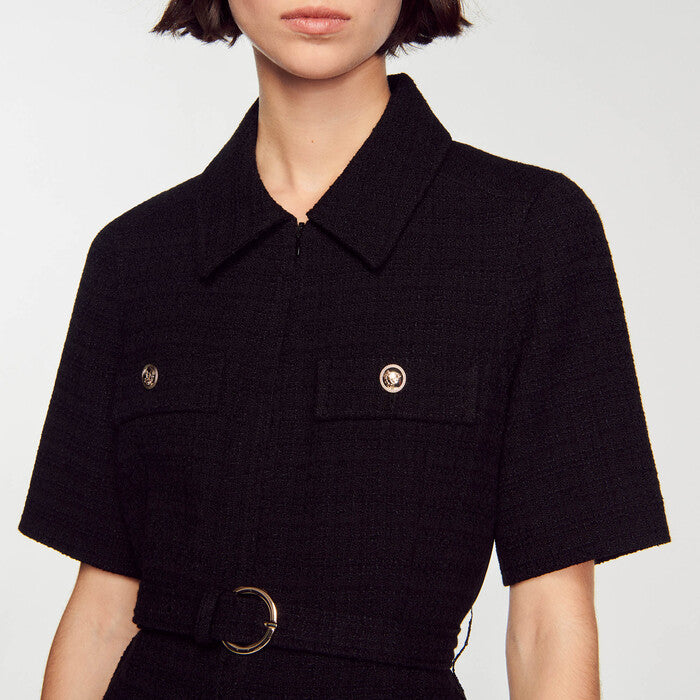 Robe à manches courtes bi matières Sandro seconde main