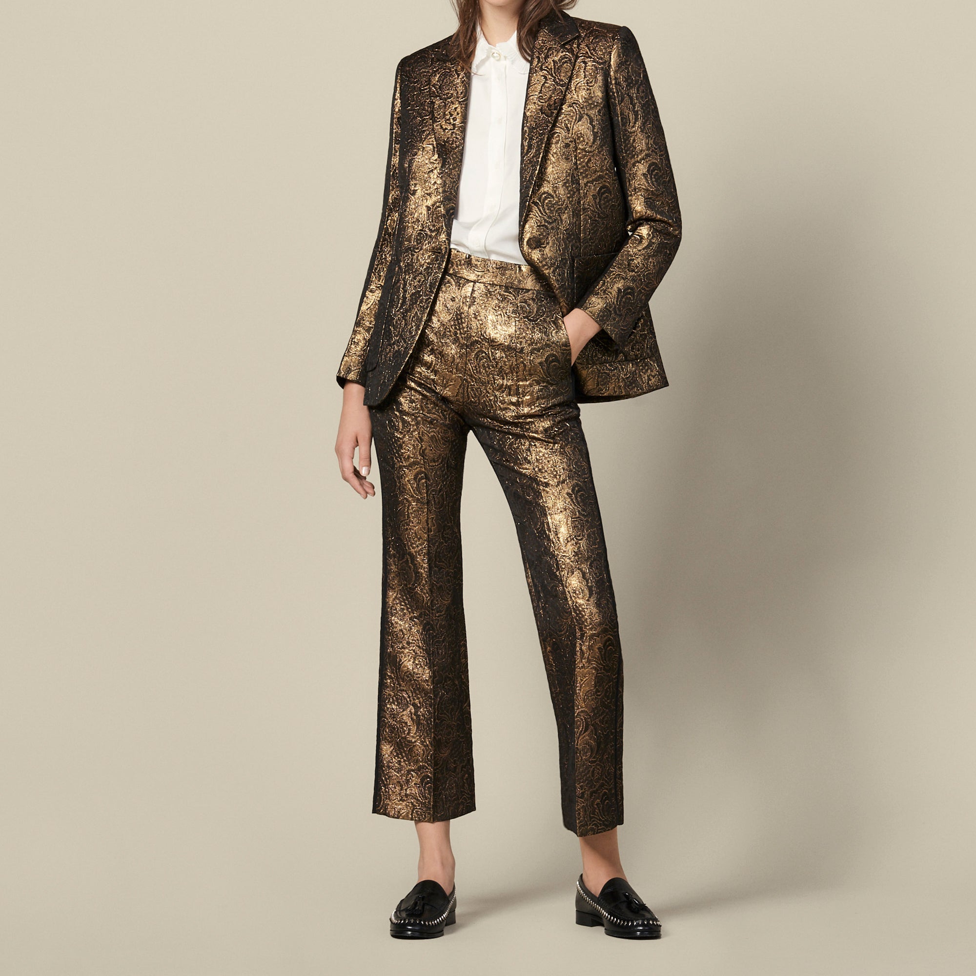 Veste de tailleur en brocard Sandro seconde main