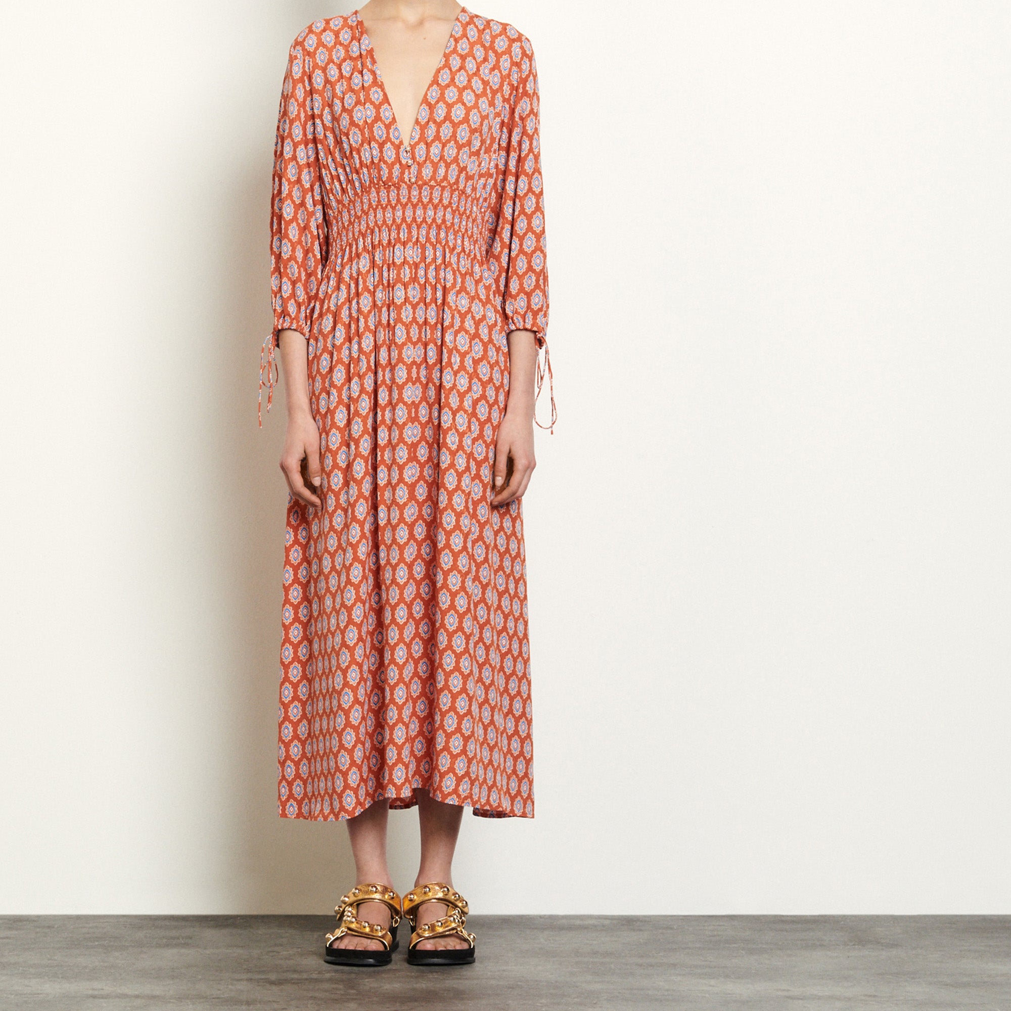 Robe longue en jacquard imprimé Sandro seconde main