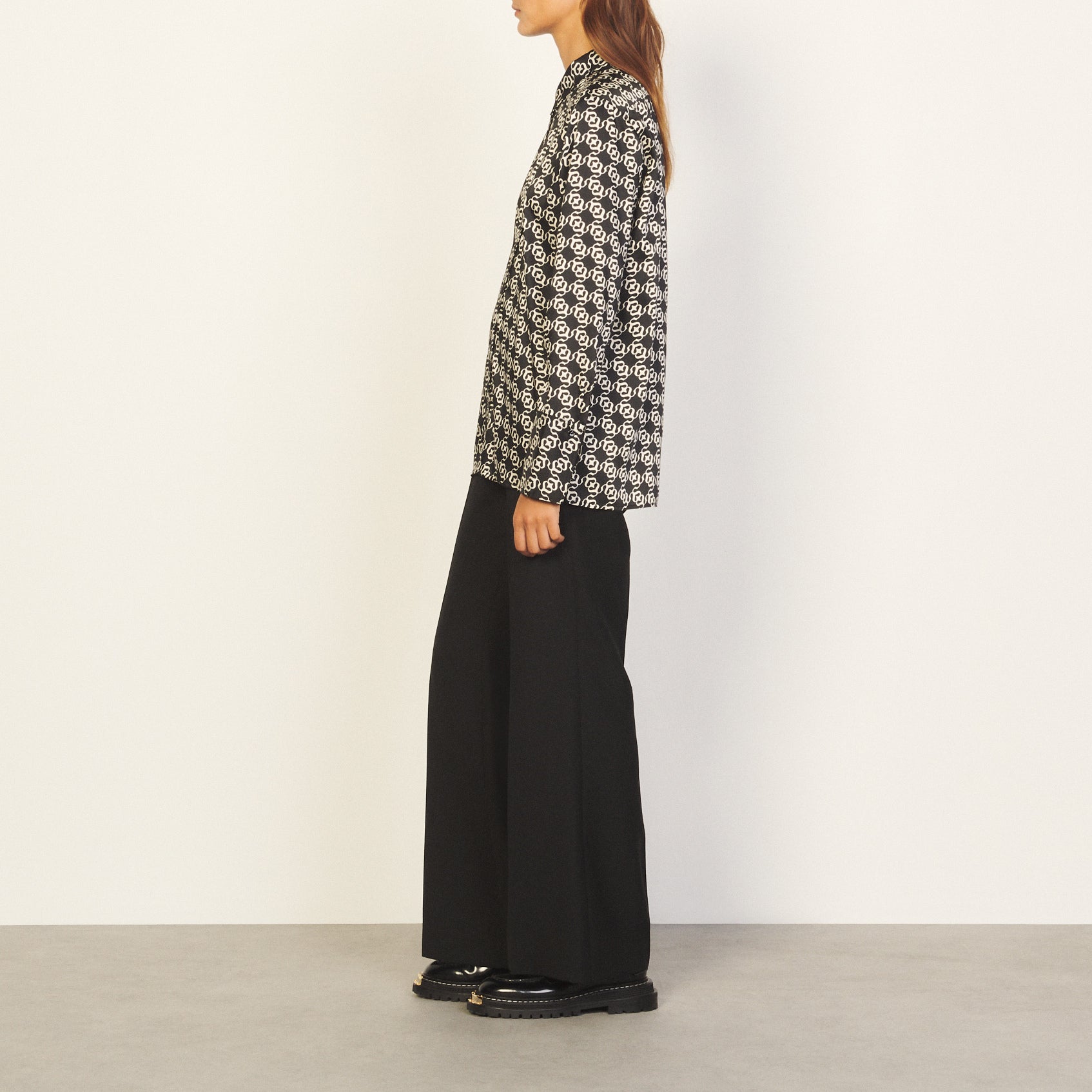 Chemise Ecru / Noir Sandro seconde main