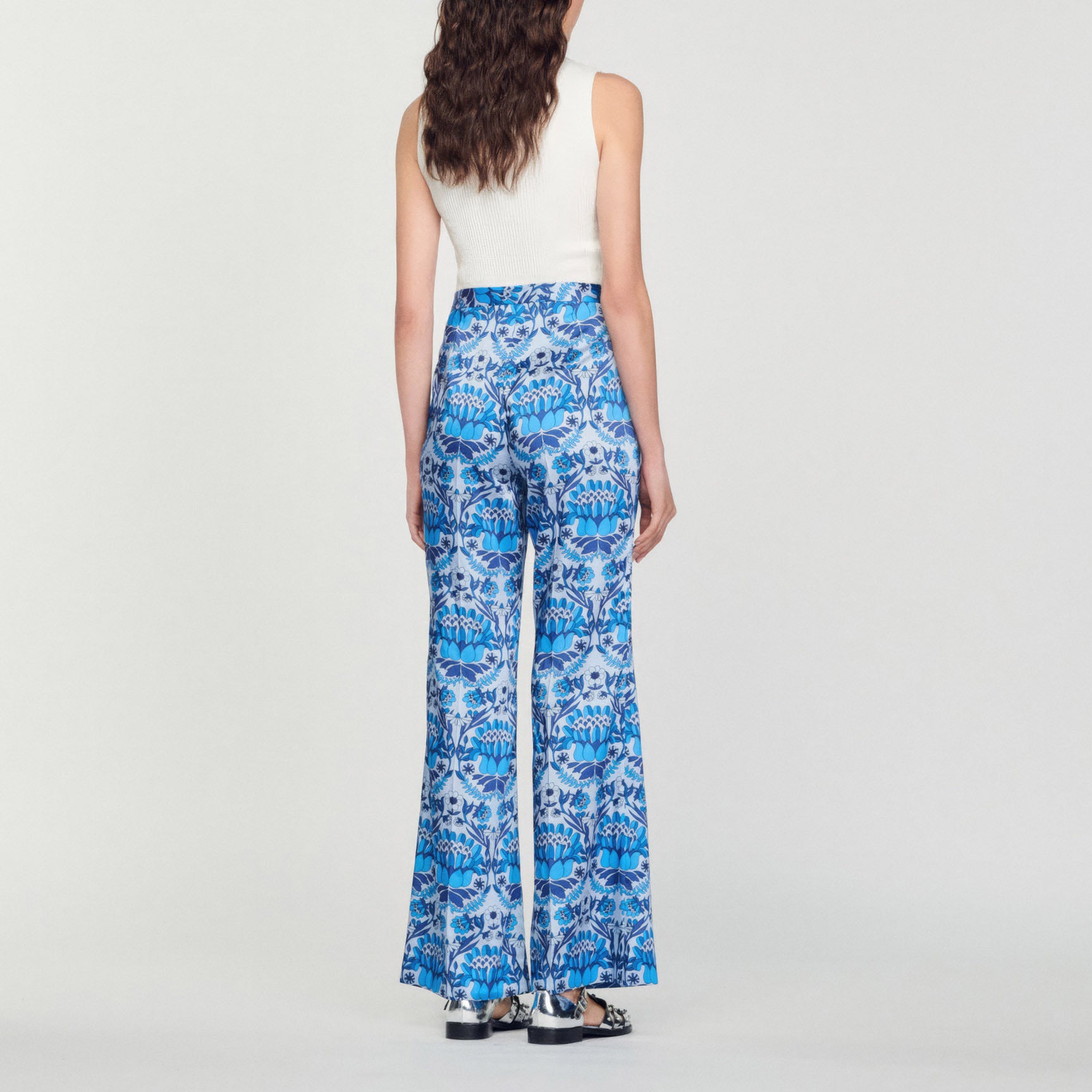 Pantalon fluide imprimé foulard Sandro seconde main