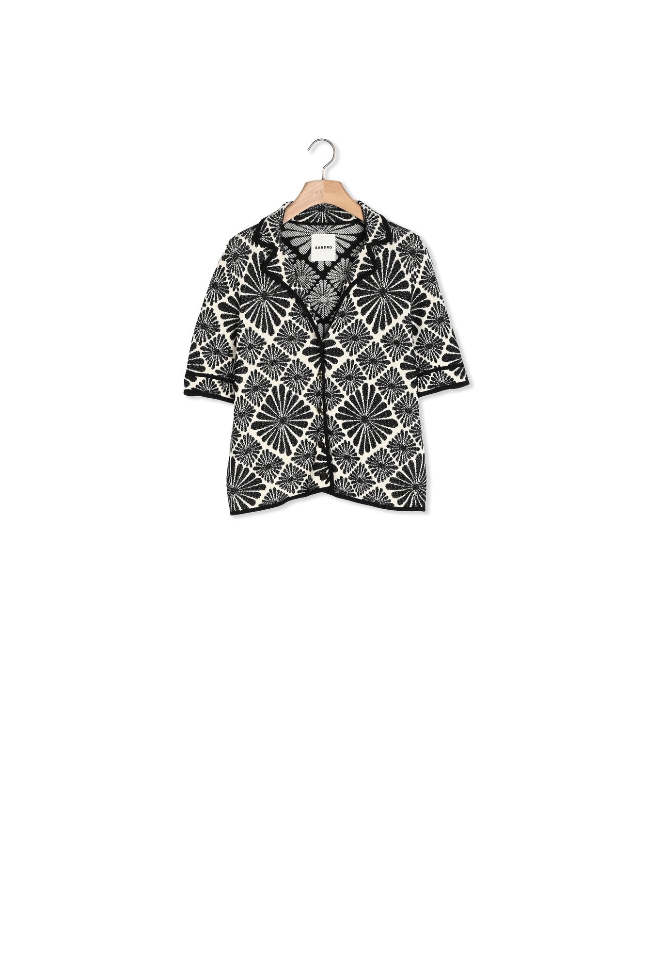 Cardigan jacquard fleurs Sandro seconde main