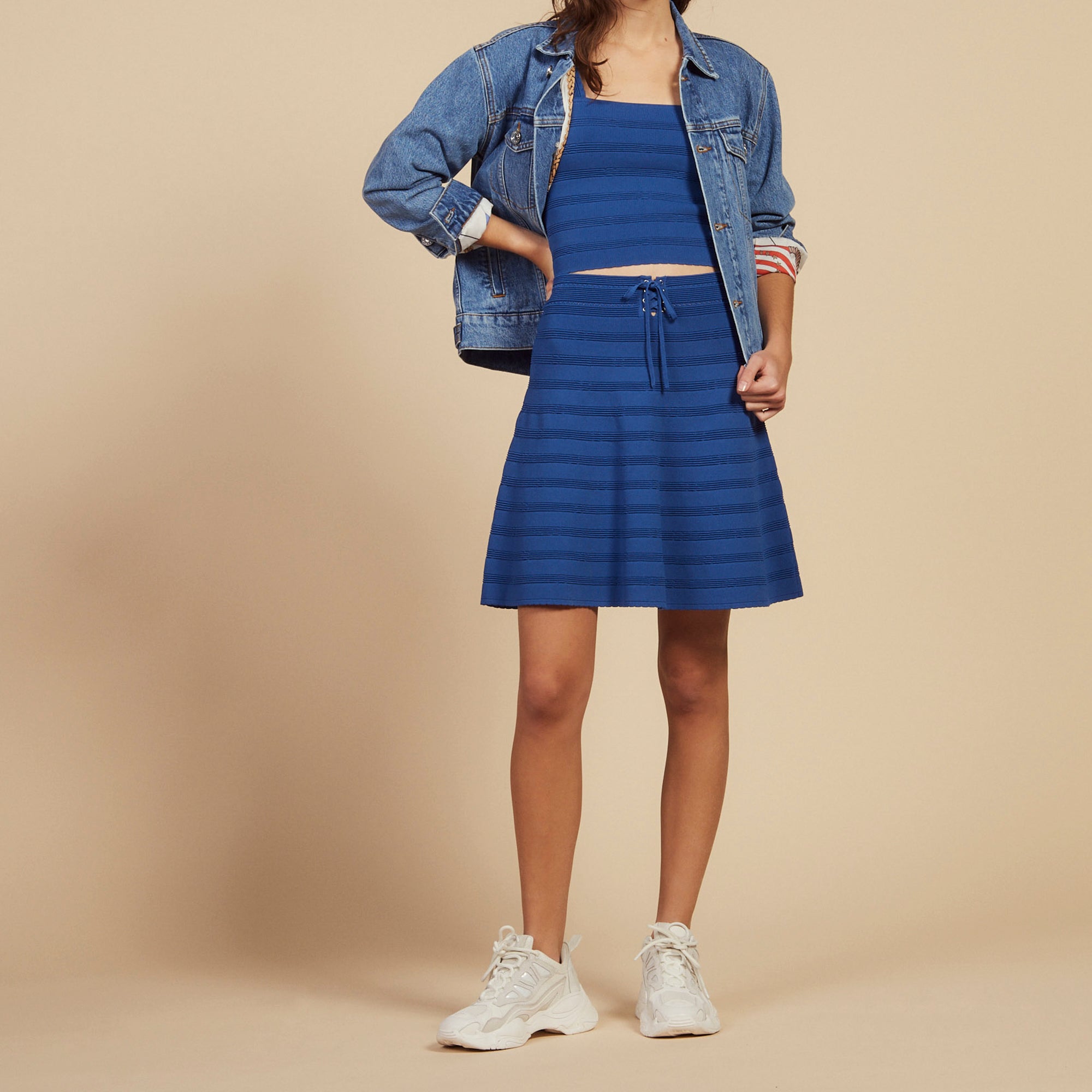 Jupe courte évasée en Maille Sandro seconde main