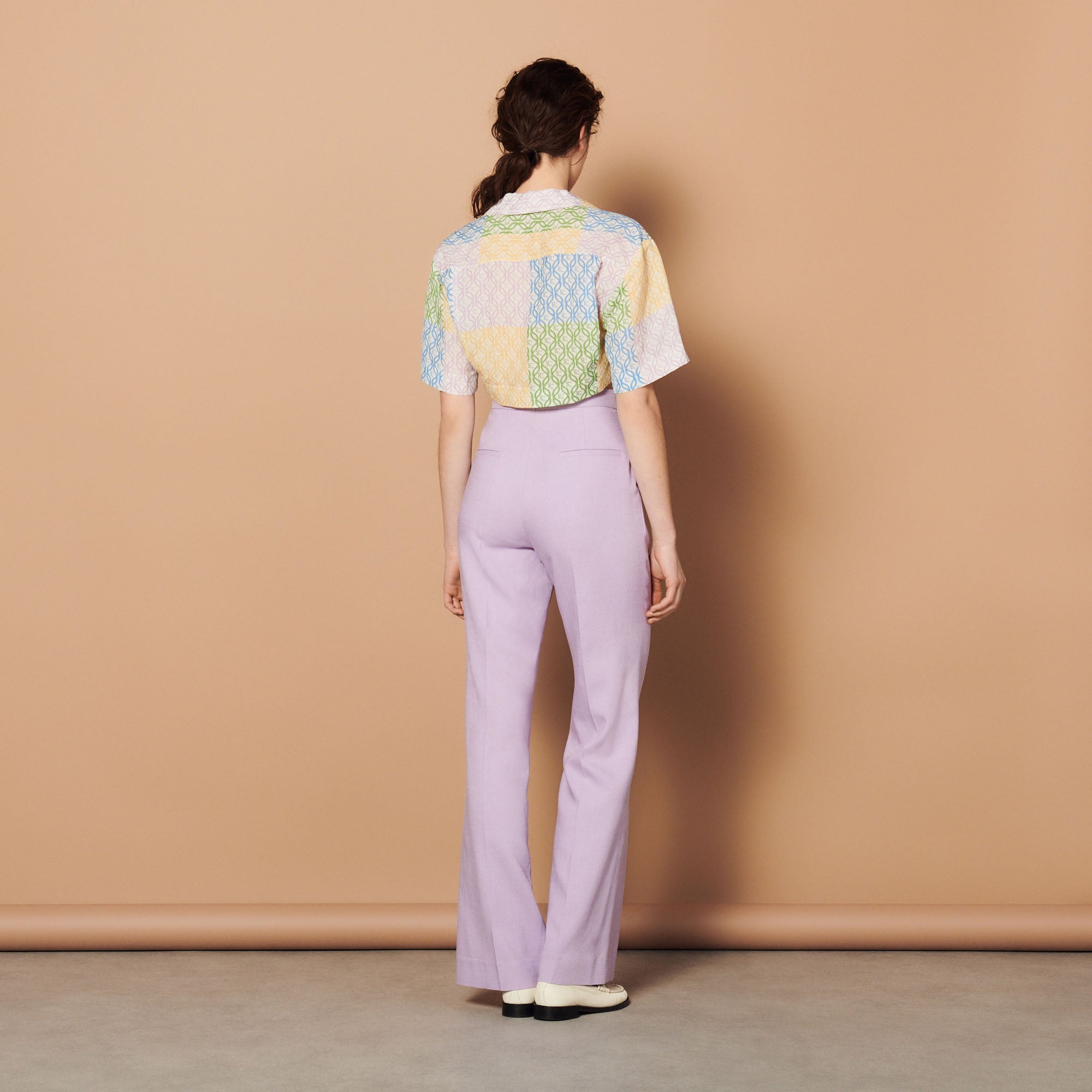 Chemise courte imprimé patchwork Sandro seconde main