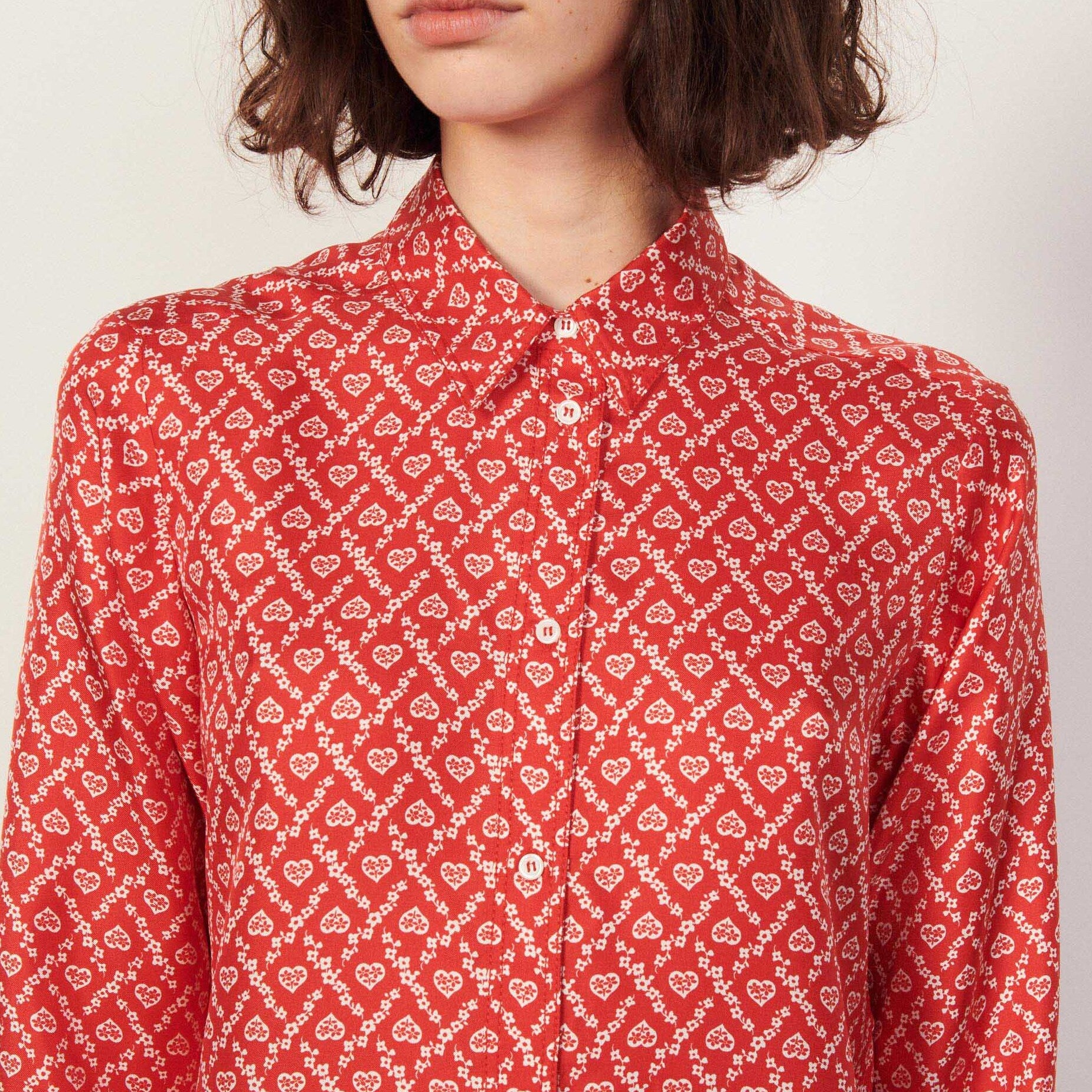 Chemise fluide en soie imprimée Sandro seconde main