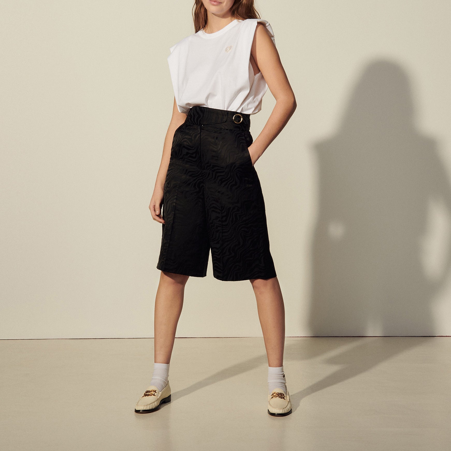 Jupe culotte en jacquard Sandro seconde main