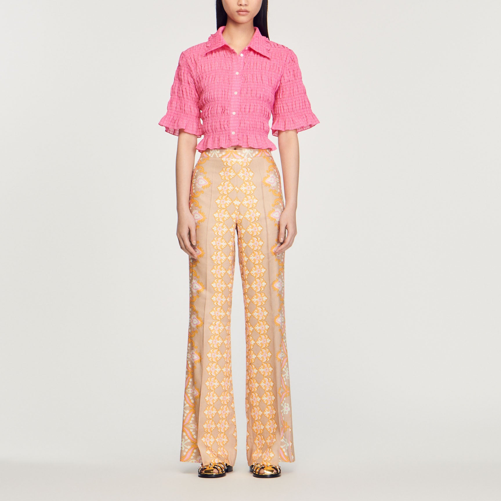 Pantalon fluide imprimé Sandro seconde main