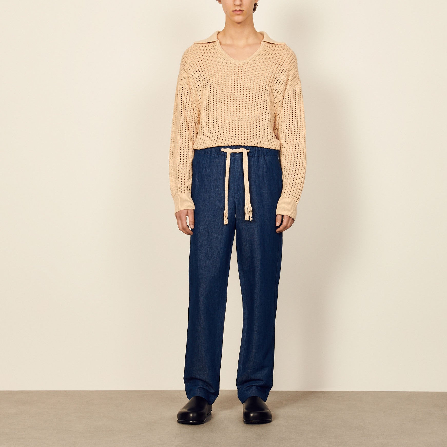 Pantalon large en chambray Sandro seconde main