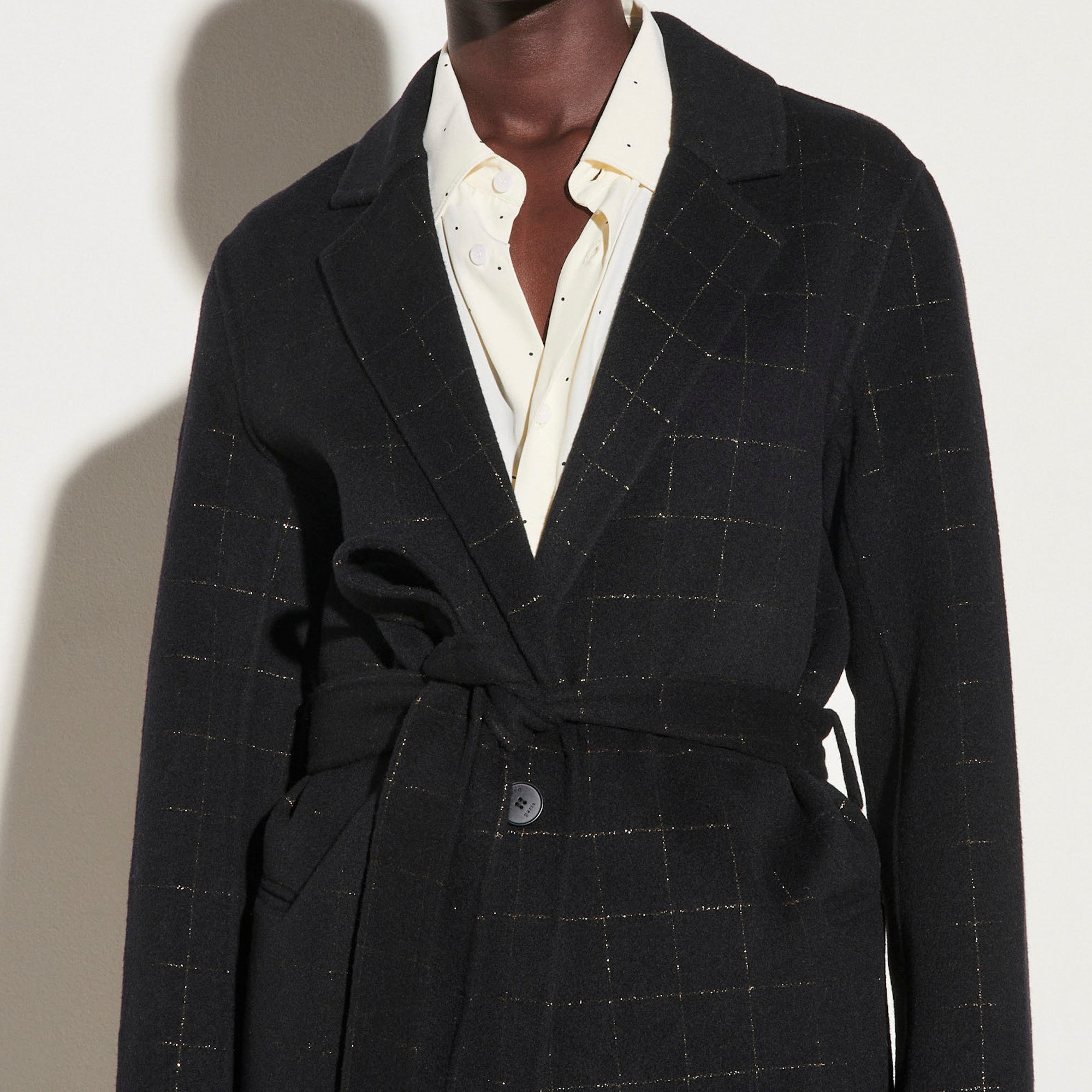 Manteau long à carreaux fantaisies Sandro seconde main