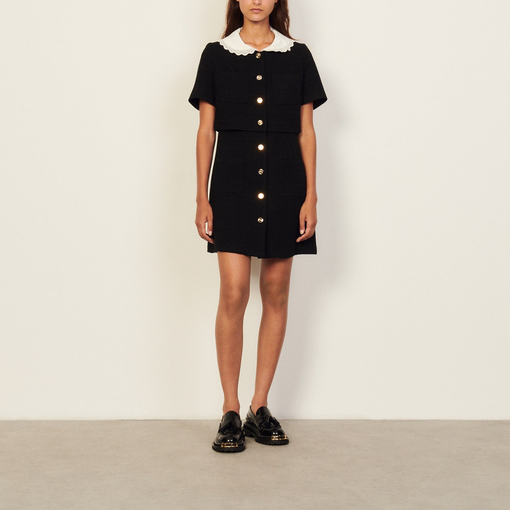 Robe courte en tweed Sandro seconde main