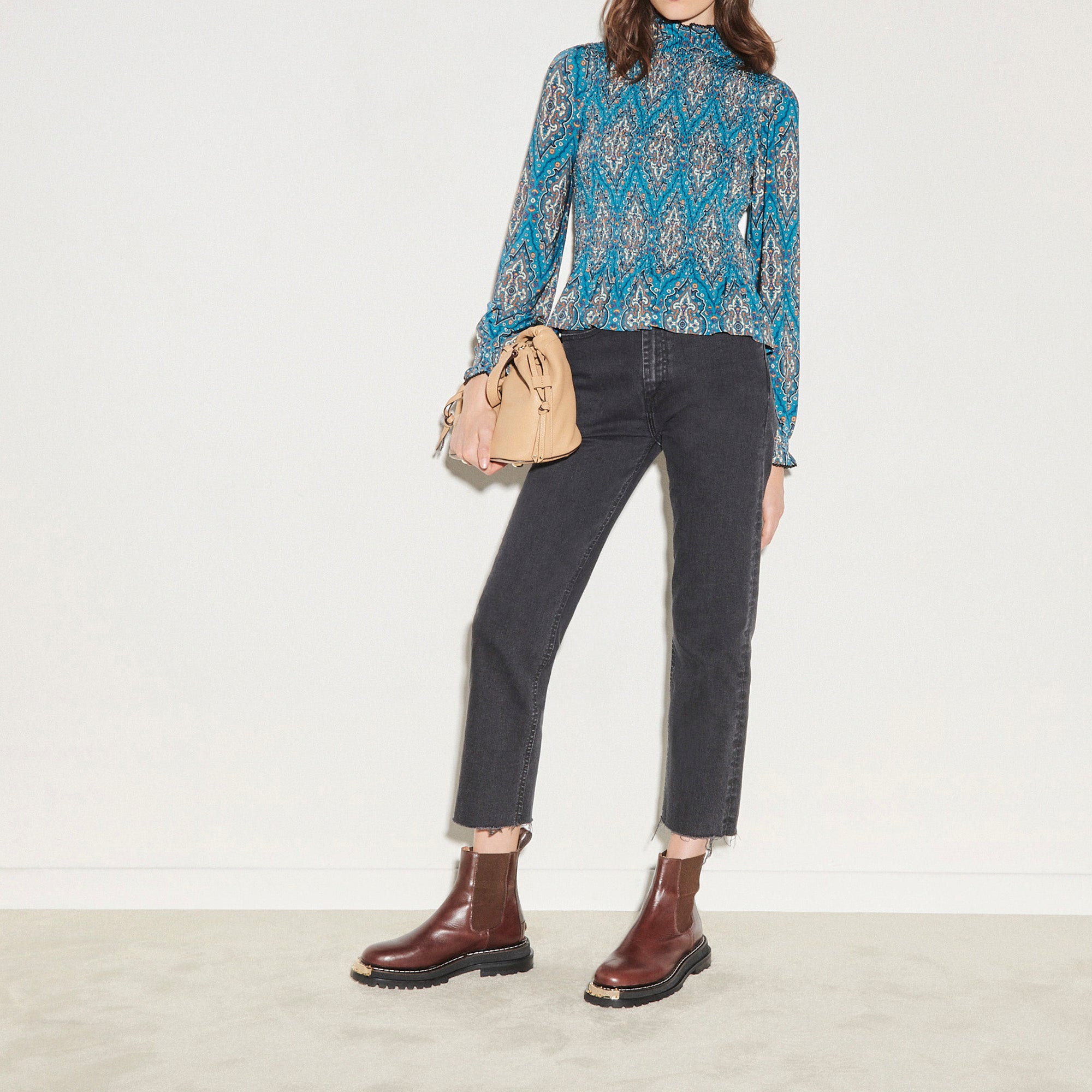 T-shirt imprimé smocké Sandro seconde main