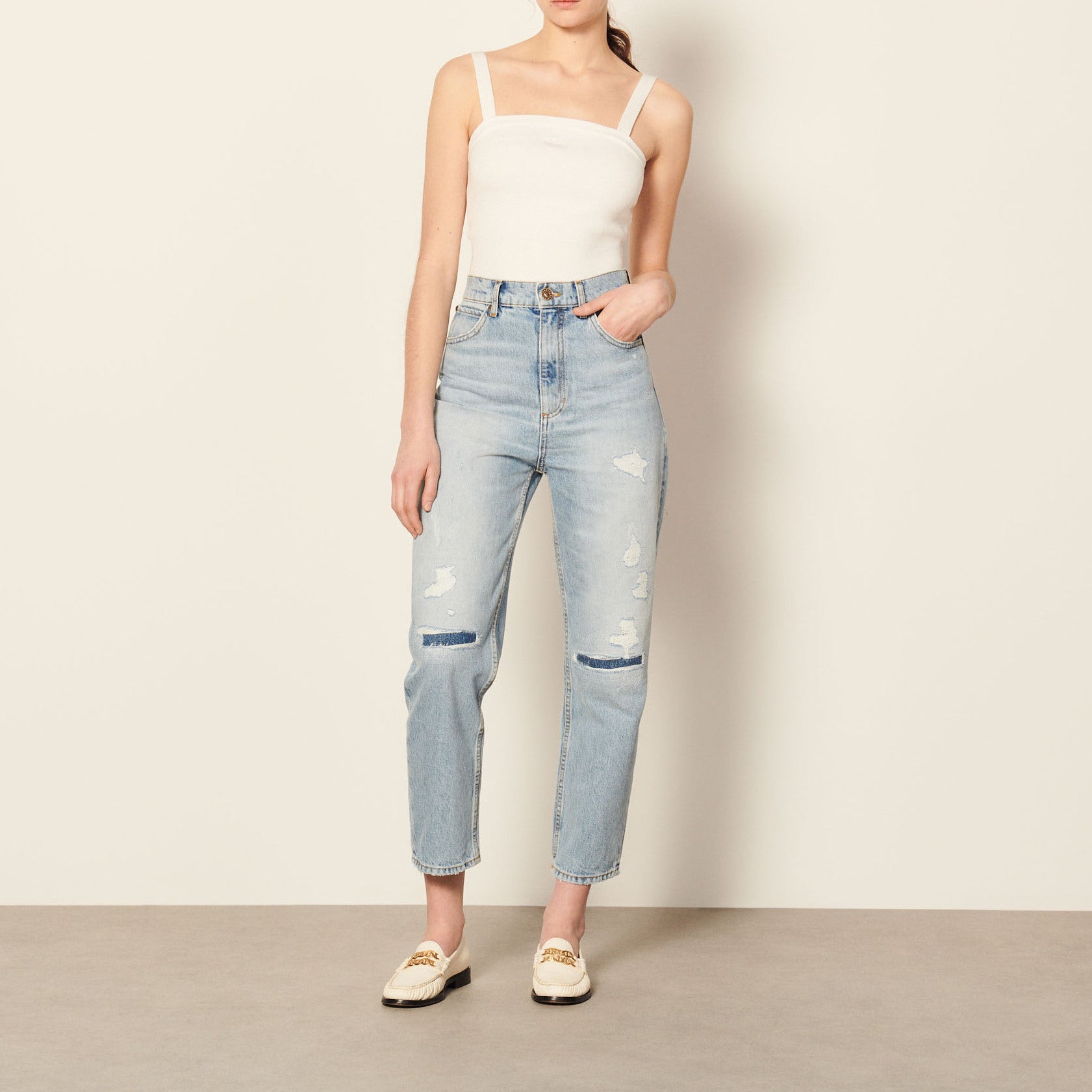 Jean coupe boyfriend Sandro seconde main