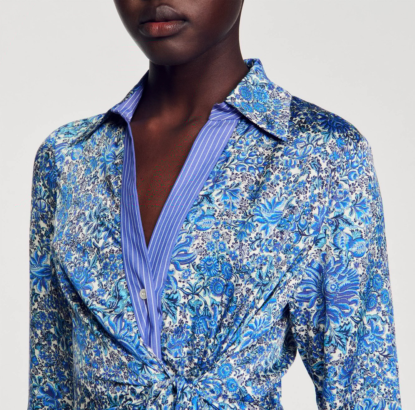 Robe Chemise midi à imprimé fleuri Sandro seconde main