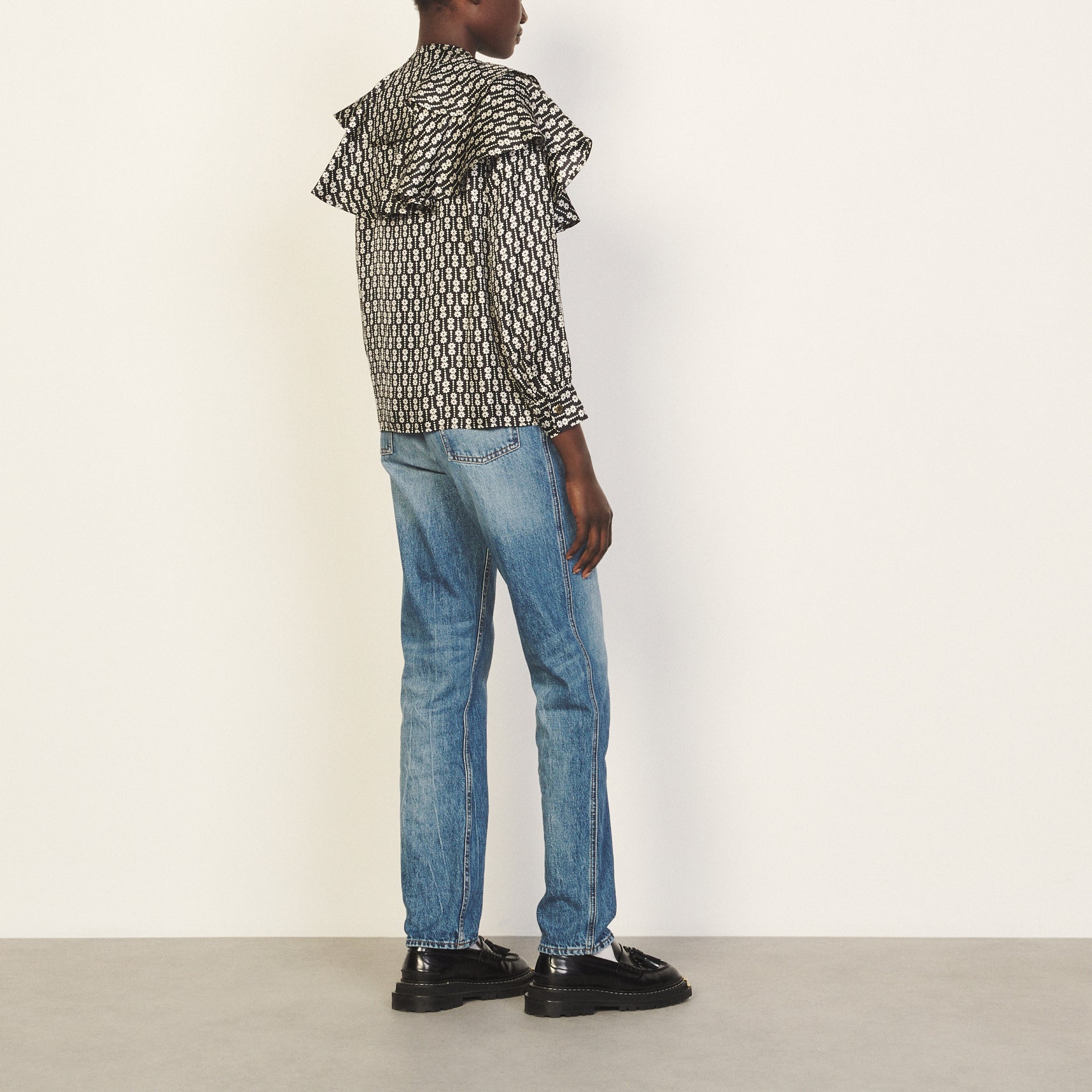 Chemise Noir / Blanc Sandro seconde main