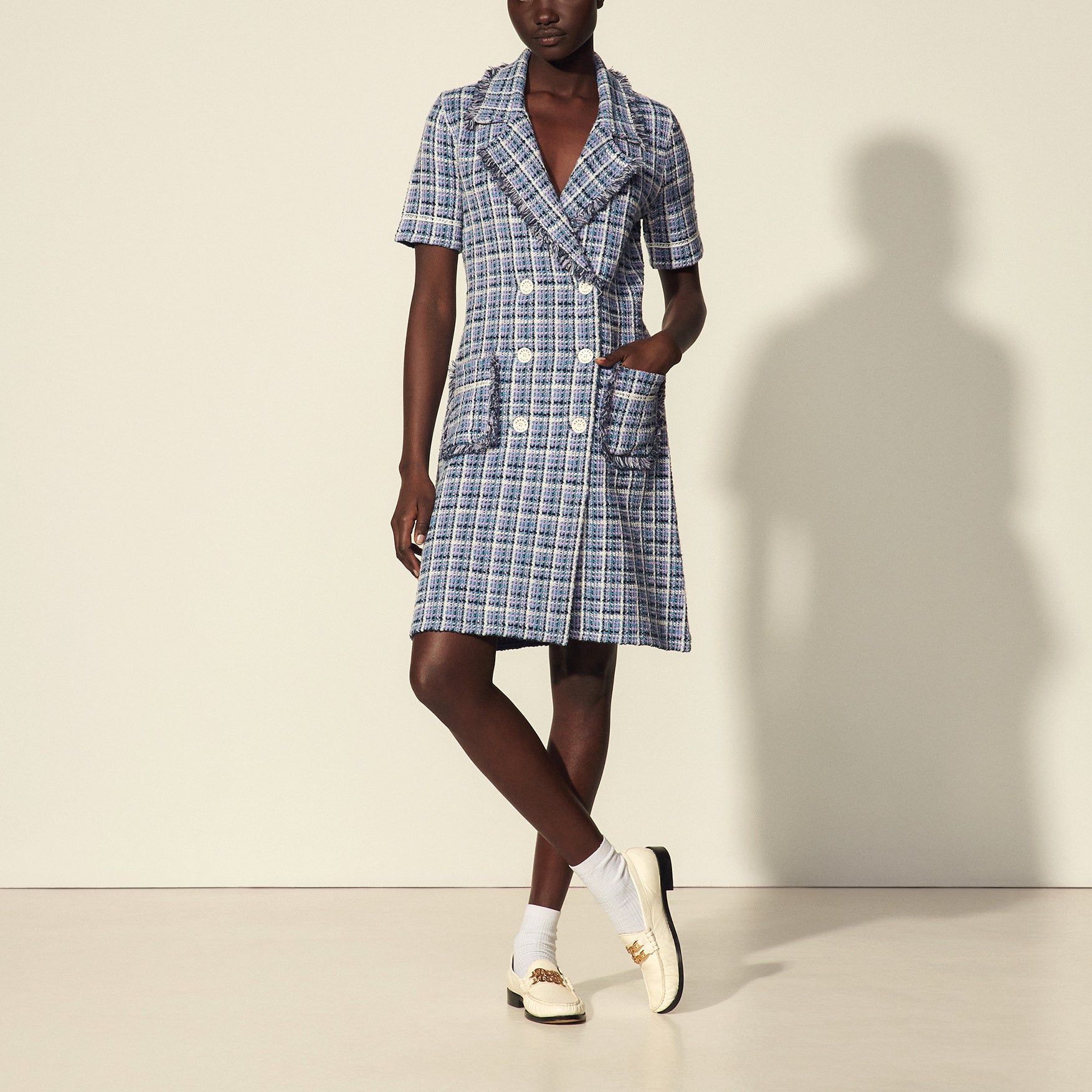 Robe courte en tweed Sandro seconde main