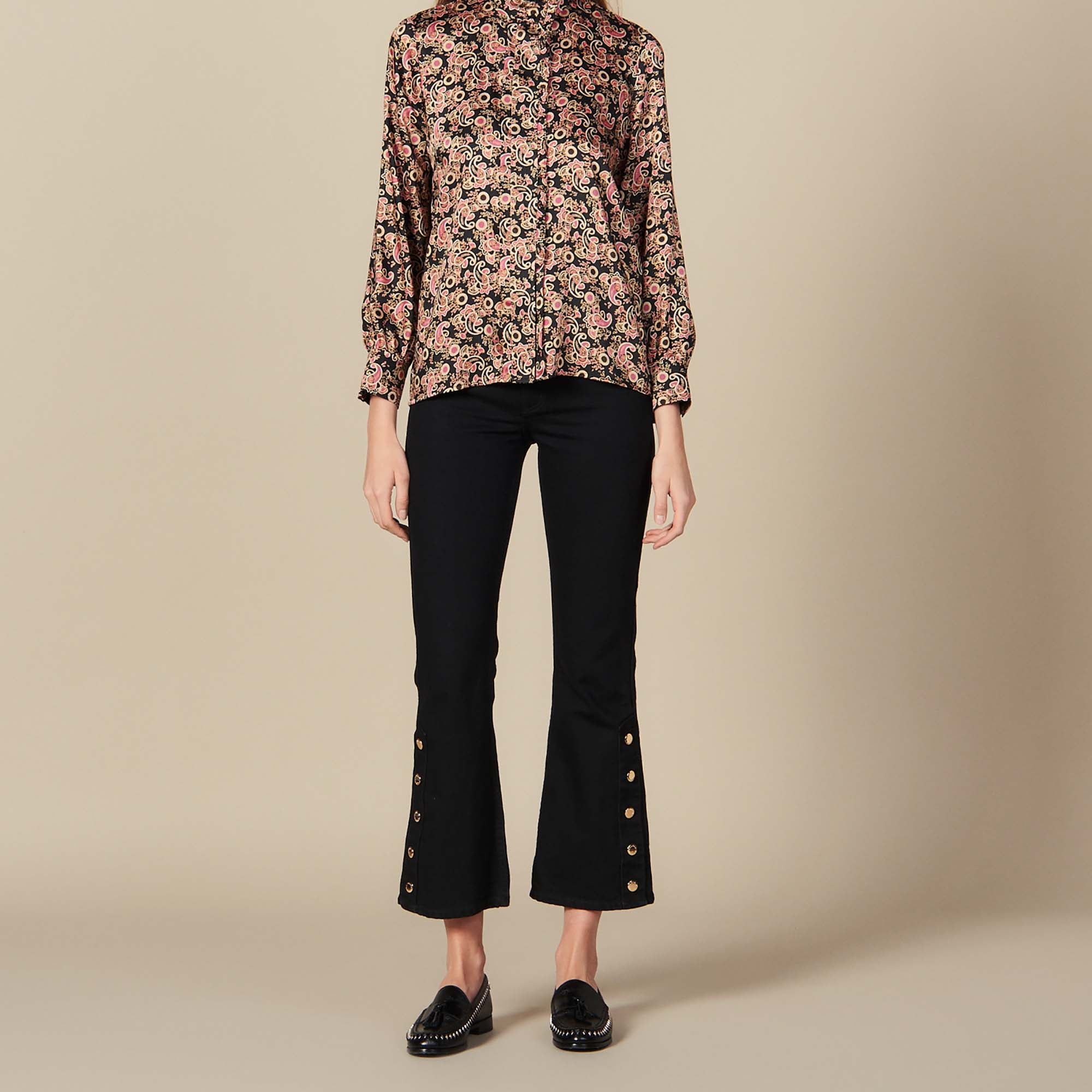 Chemisier à col montant bordé de volants Sandro seconde main