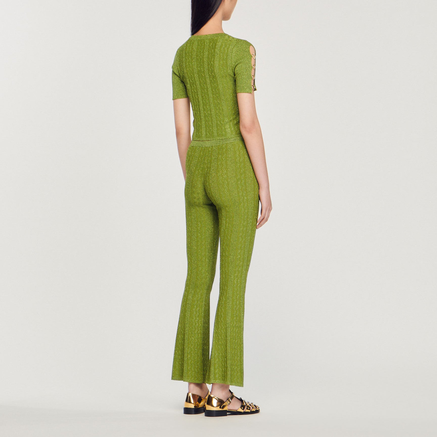 Pull court en Maille métallisée Sandro seconde main