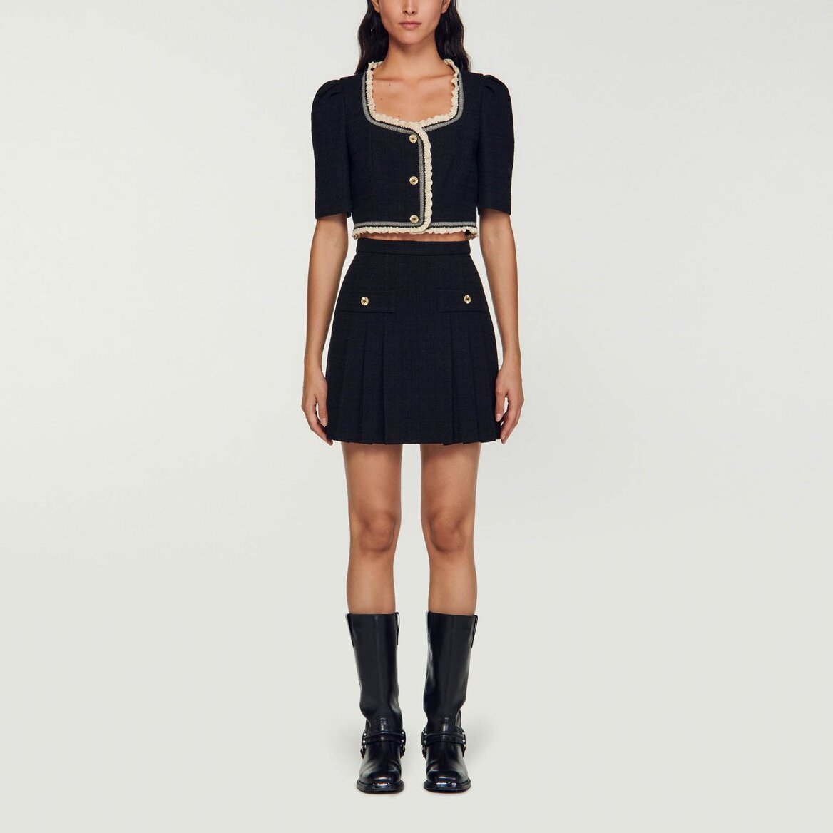 Top court en tweed Sandro seconde main