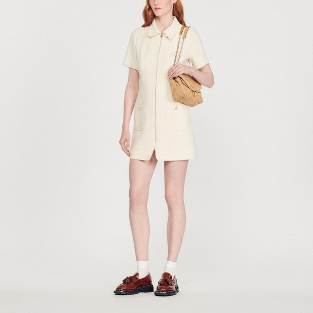 Robe zippée en tweed Sandro seconde main