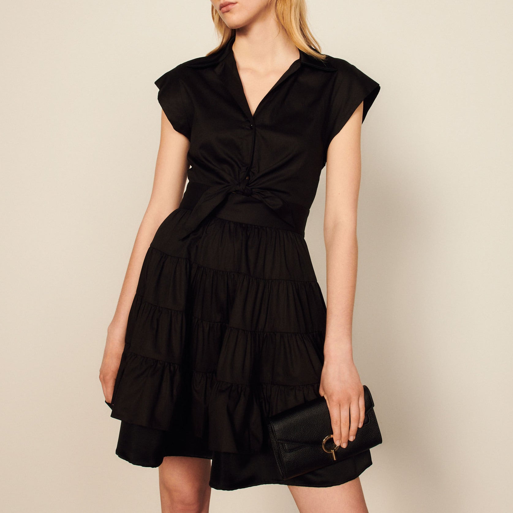 Robe courte volantée Sandro seconde main