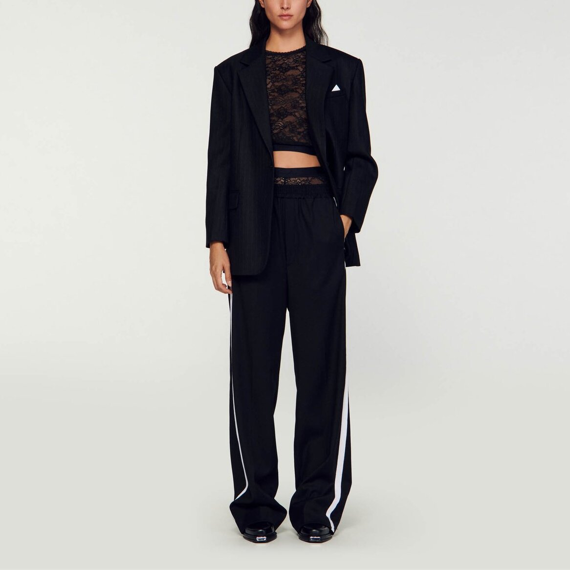 Top court en dentelle Sandro seconde main